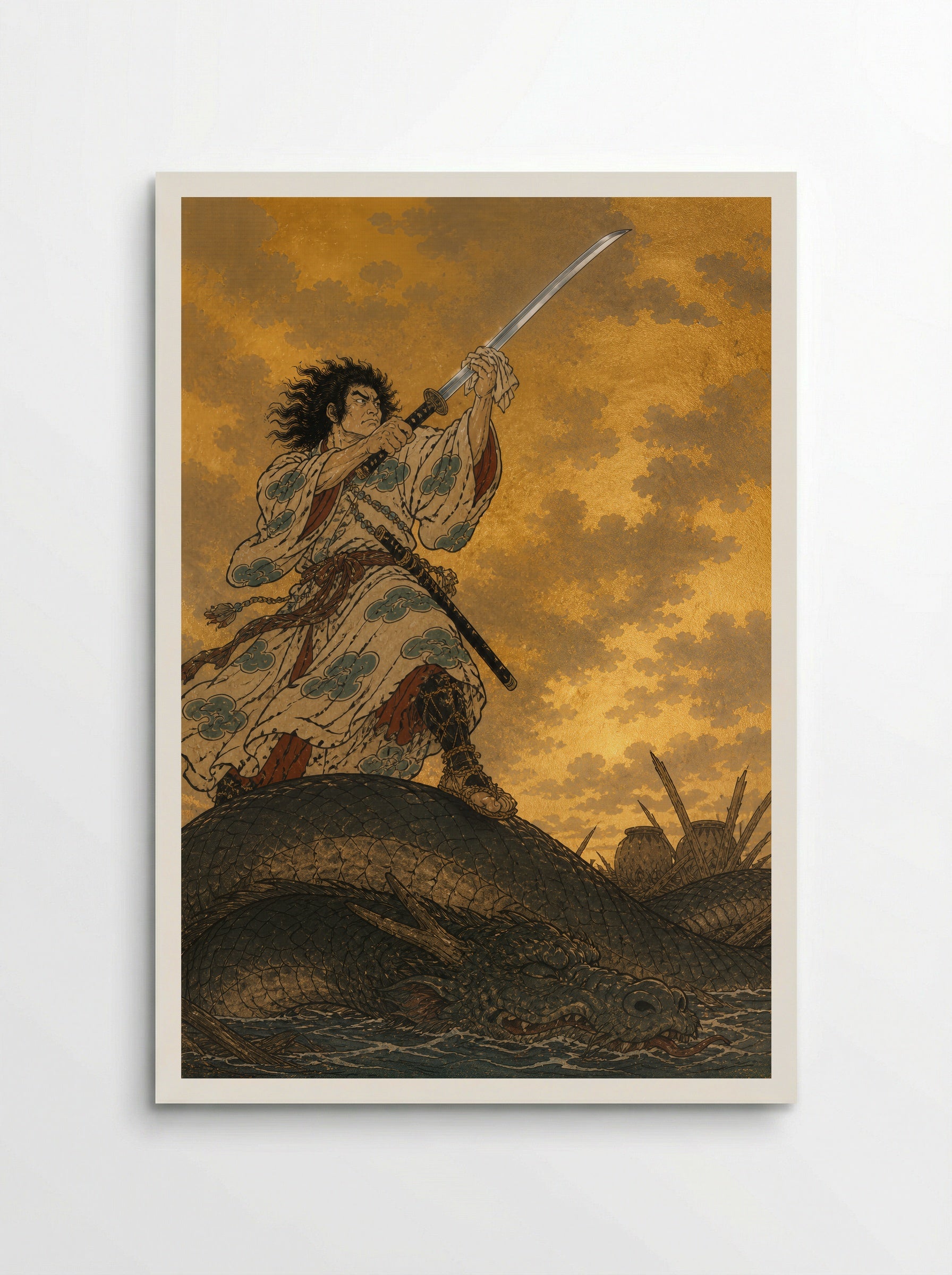 Susanoo and Yamata no Orochi: The recovered sword rests - Poster