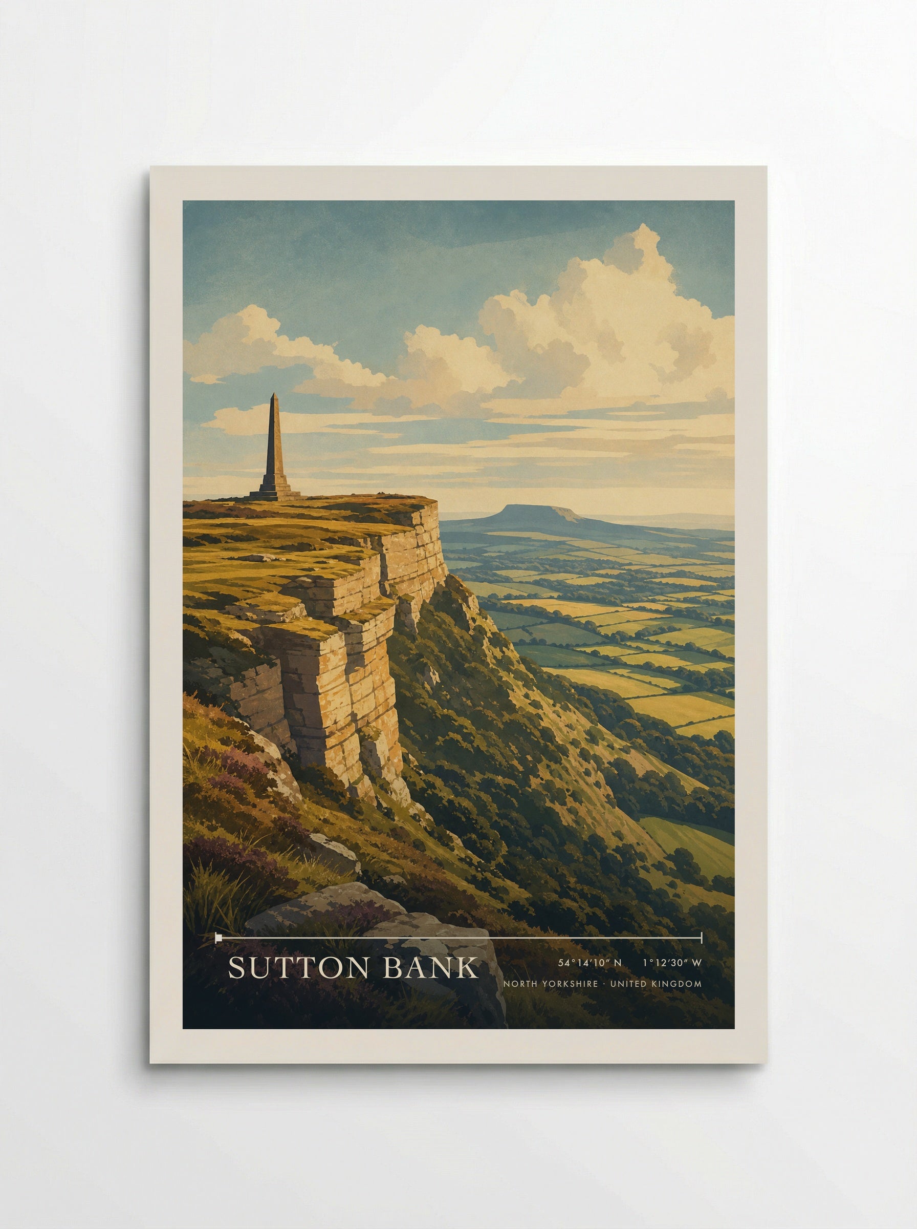 Sutton Bank North Yorkshire United Kingdom Travel Poster - Poster
