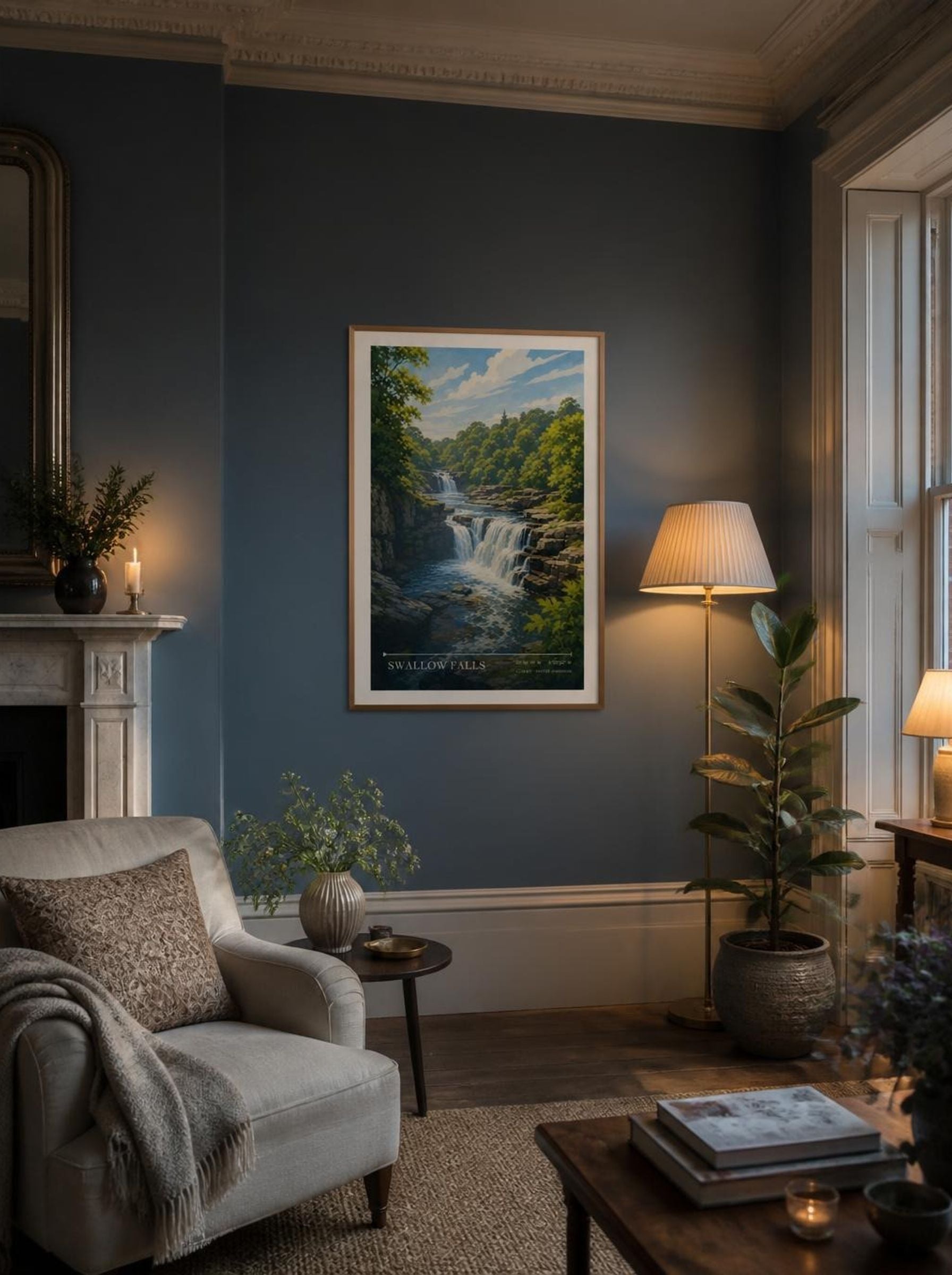 Swallow Falls Conwy United Kingdom Travel Poster - Lifestyle