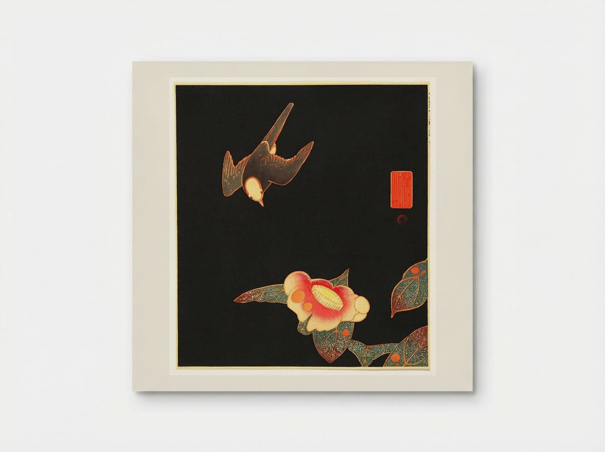 Swallow and Camellia - Ito Jakuchu - Poster