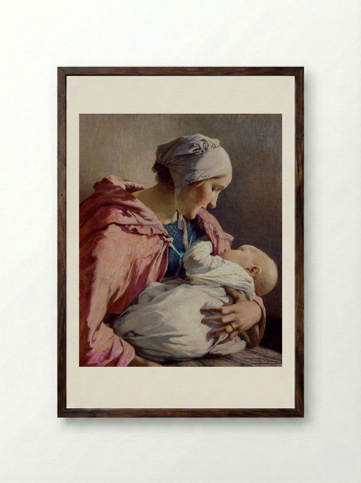 Sweet Dreams - Firmin Baes - Framed Print Dark Wood