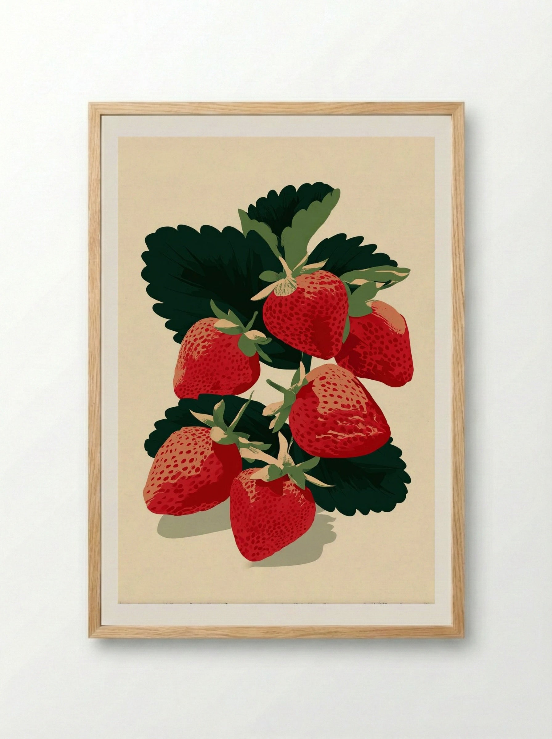 Sweet Strawberries – Vintage Botanical Fruit Print.png - Framed Print Wood