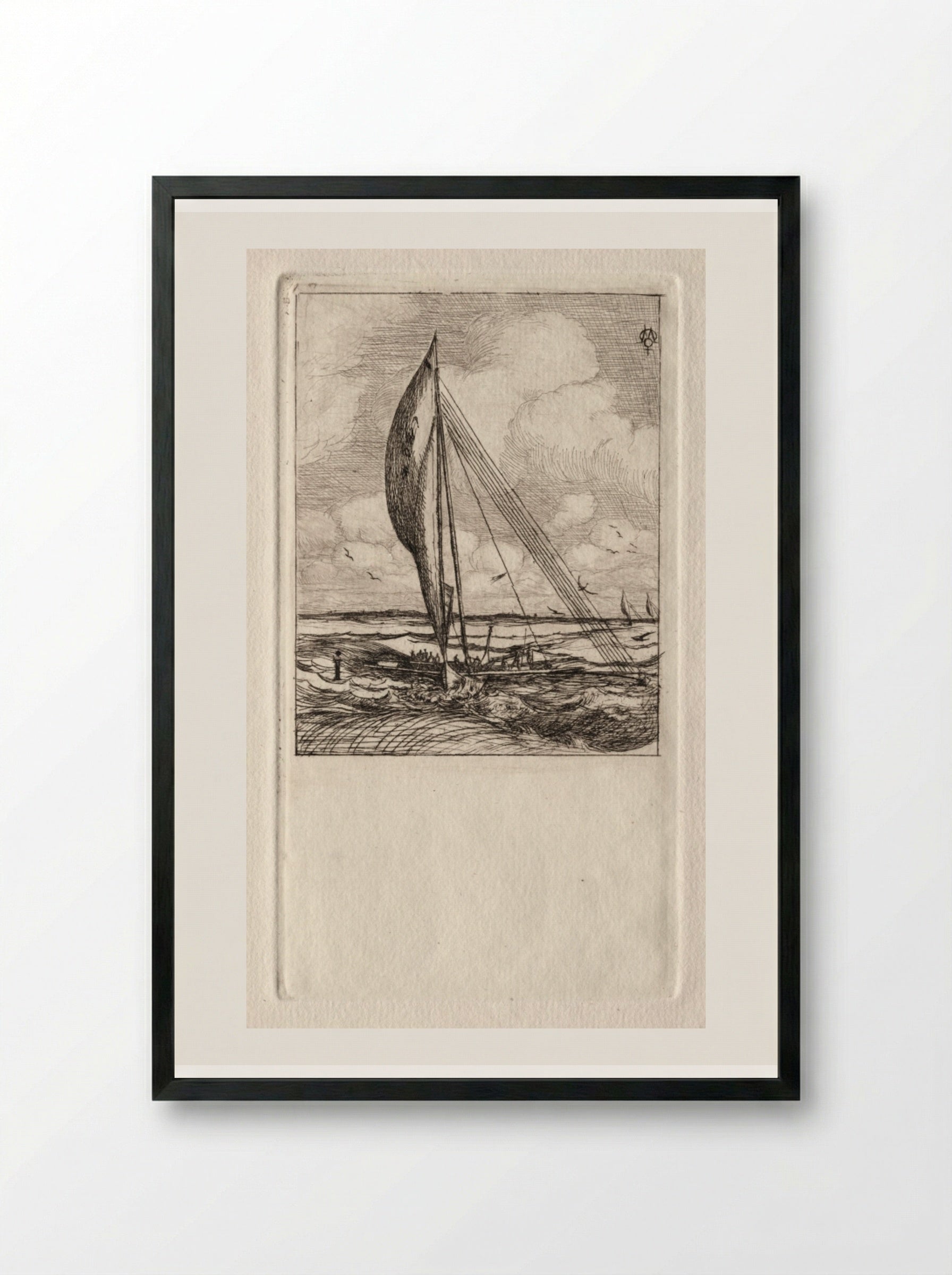 Swift Sailing Proa, Mulgrave Archipelago, Oceania - Charles Meryon - Framed Print Black