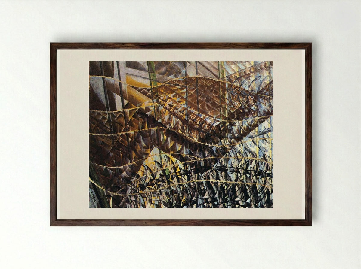 Swifts: Paths of Movement + Dynamic Sequences - Giacomo Balla - Framed Print Dark Wood