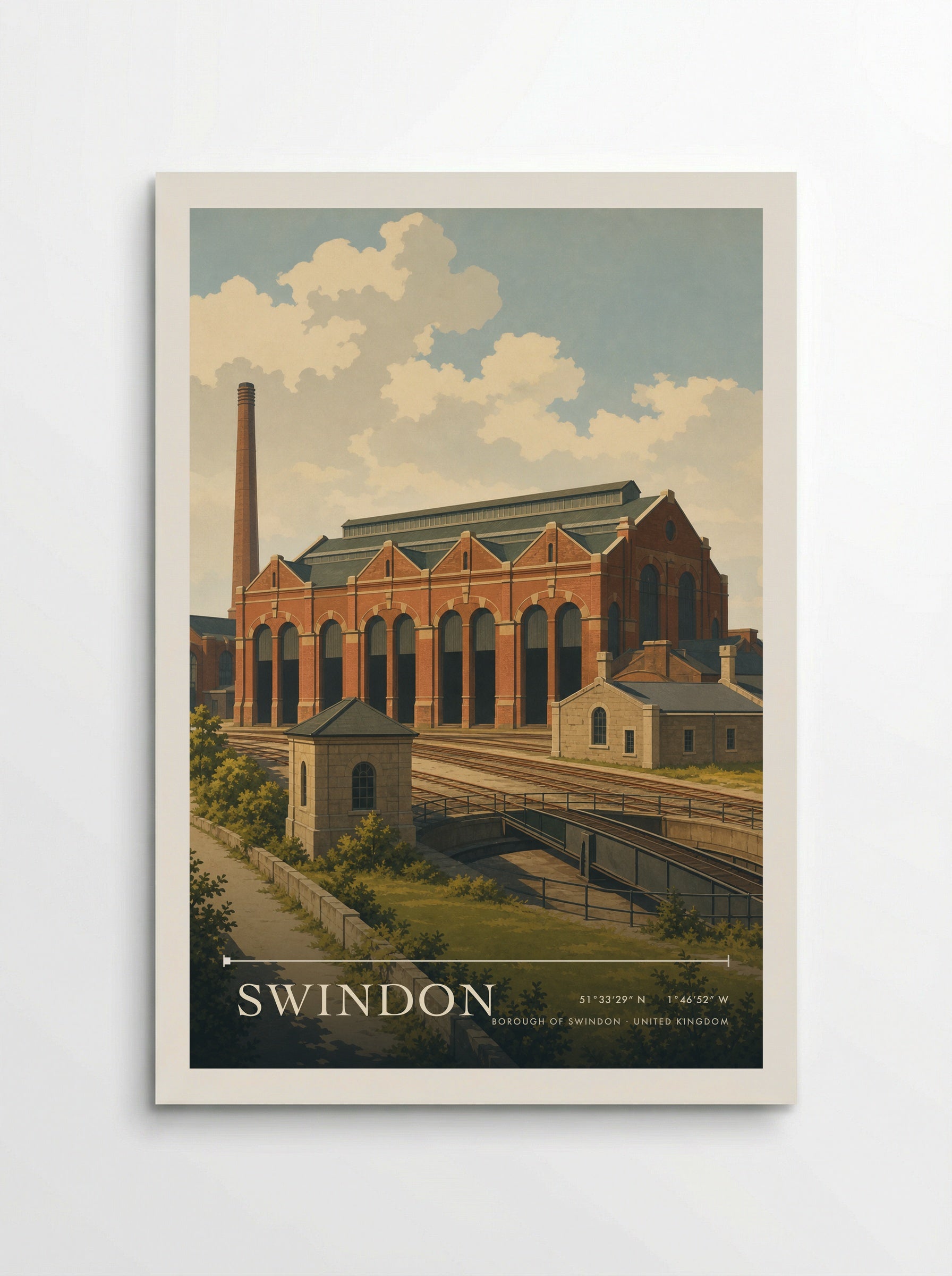 Swindon Borough of Swindon United Kingdom Travel Poster - Poster