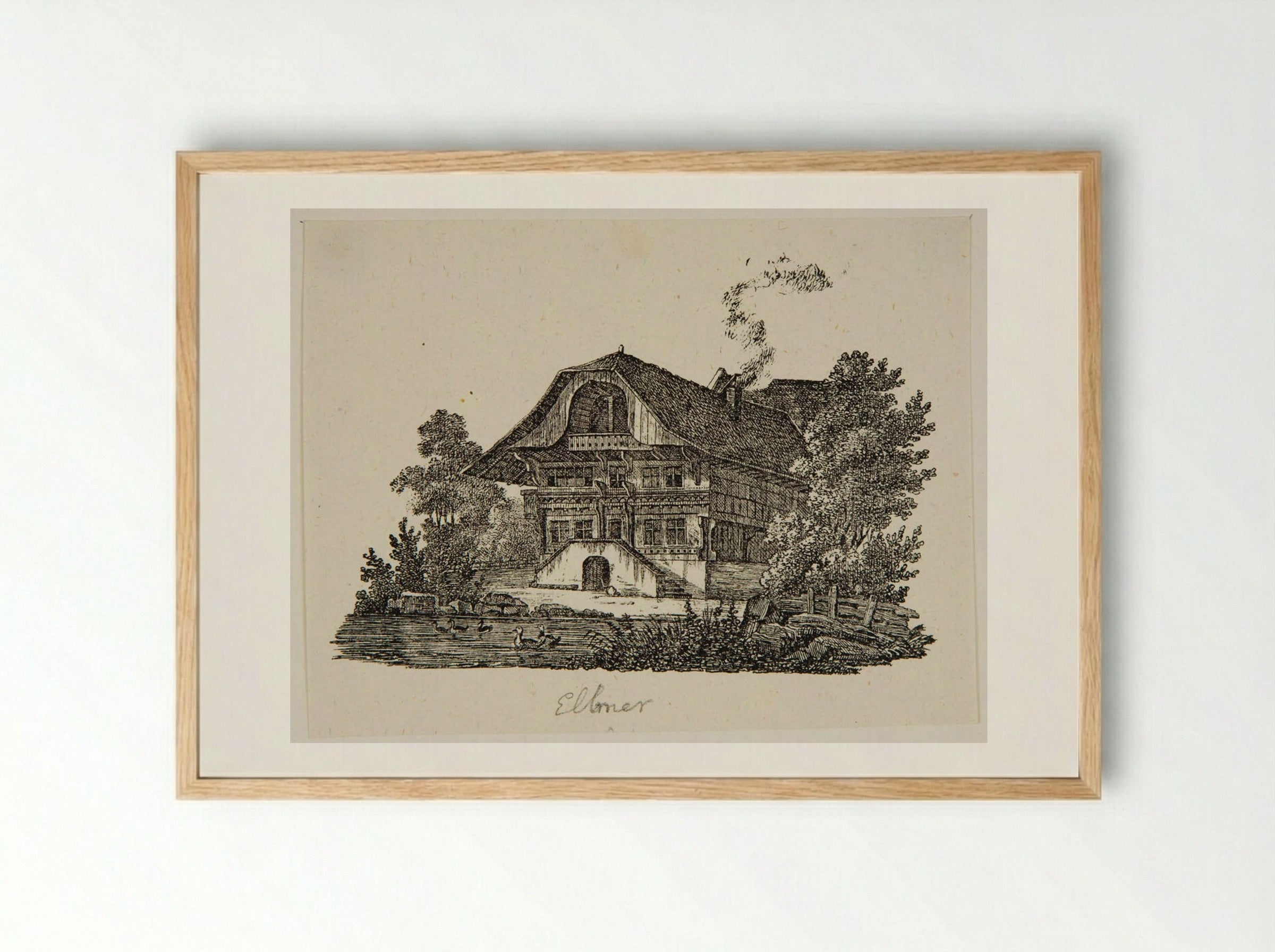 Swiss Chalet - P. Ellmer - Framed Print Wood