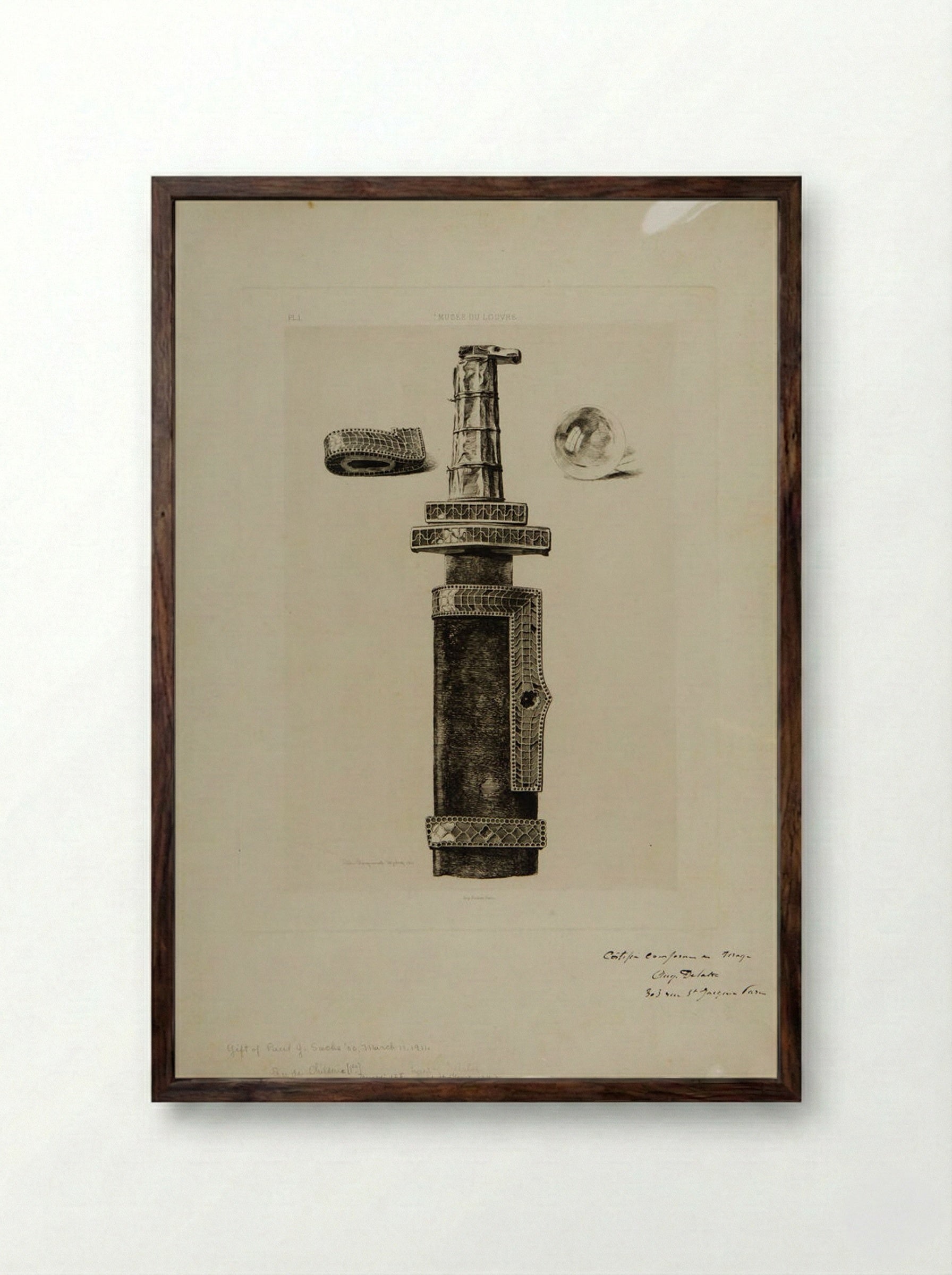 Sword of Childeric - Jules Ferdinand Jacquemart - Framed Print Dark Wood