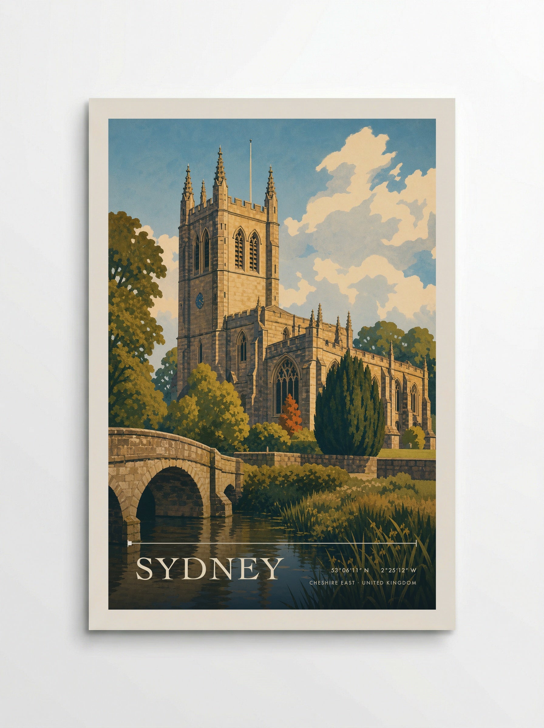 Sydney Cheshire East United Kingdom Travel Poster - Poster