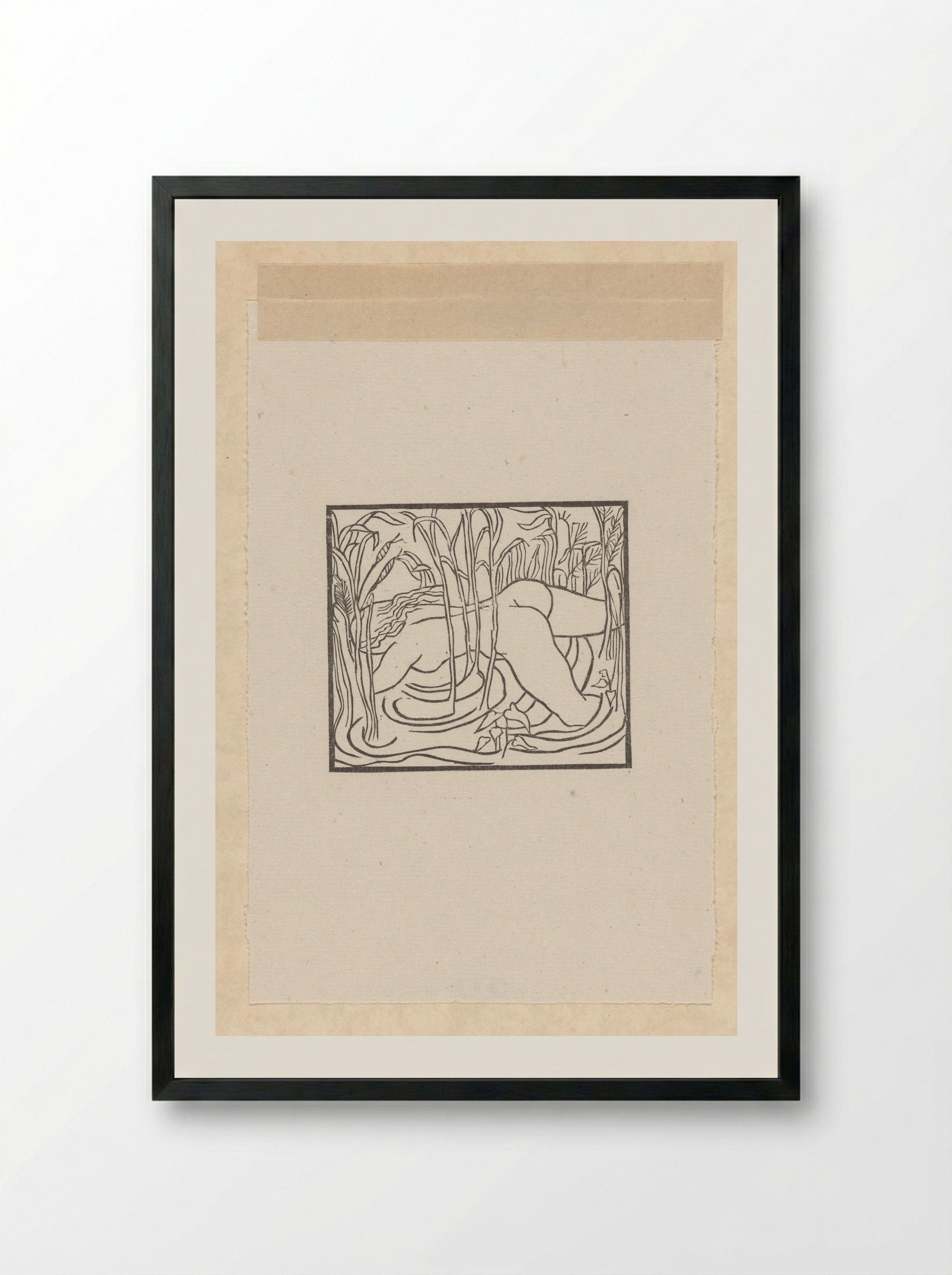 Syrinx werpt zich in het riet tijdens haar vlucht voor Pan - Aristide Maillol - Framed Print Black