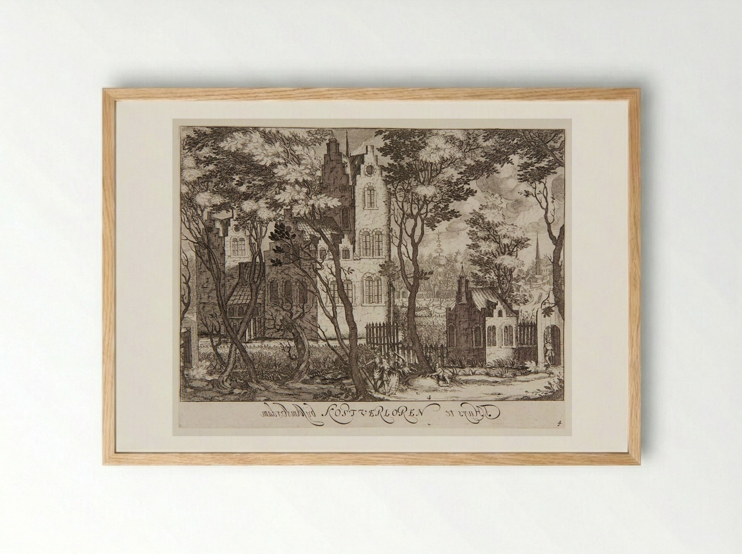 'T Huys te Kostverloren near Amsterdam - Simon Frisius - Framed Print Wood