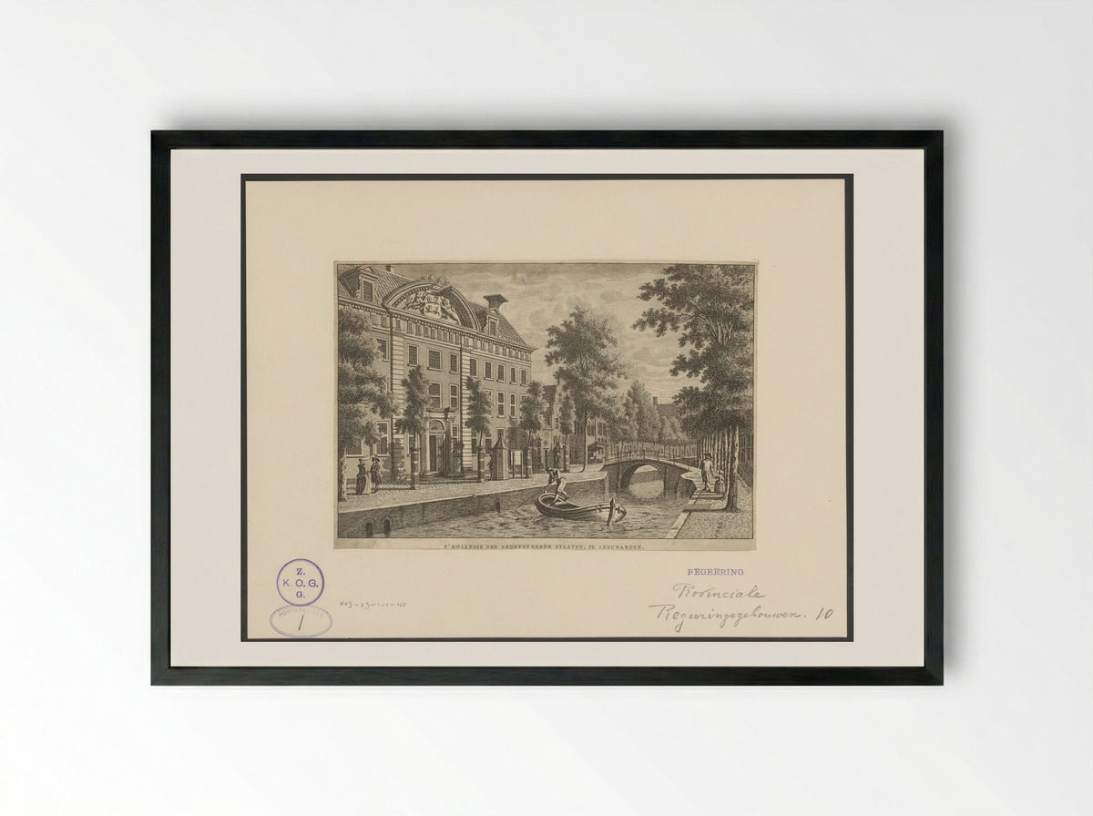 T'Kollegie der Gedeputeerde Staaten, te Leeuwarden - Carel Frederik Bendorp (I) - Framed Print Black