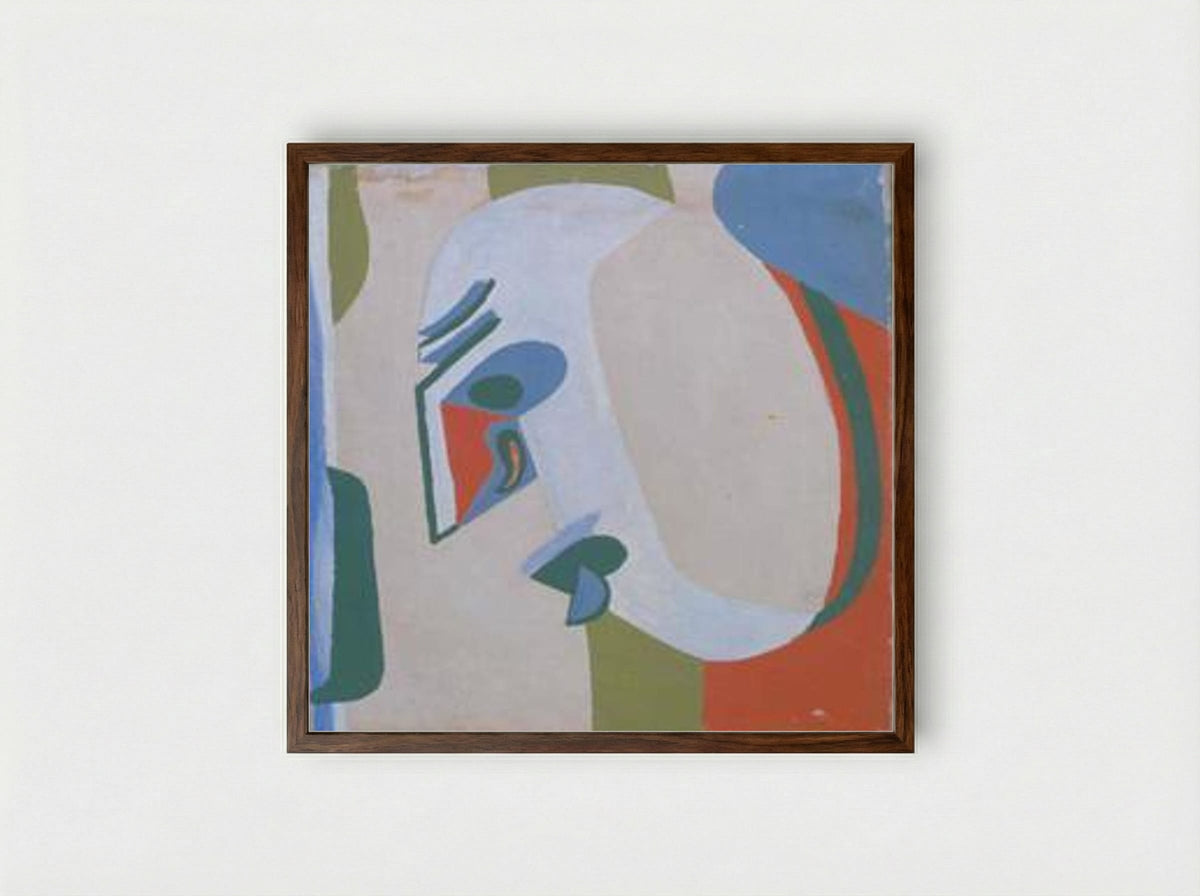 Tête nègre (étude) - Le Corbusier - Framed Print Dark Wood