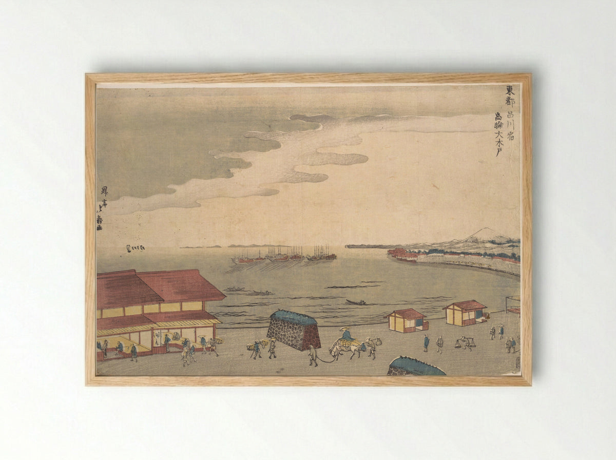 Tōto Shinagawa-juku Takanawa Ōkido - Shōtei Hokuju - Framed Print Wood