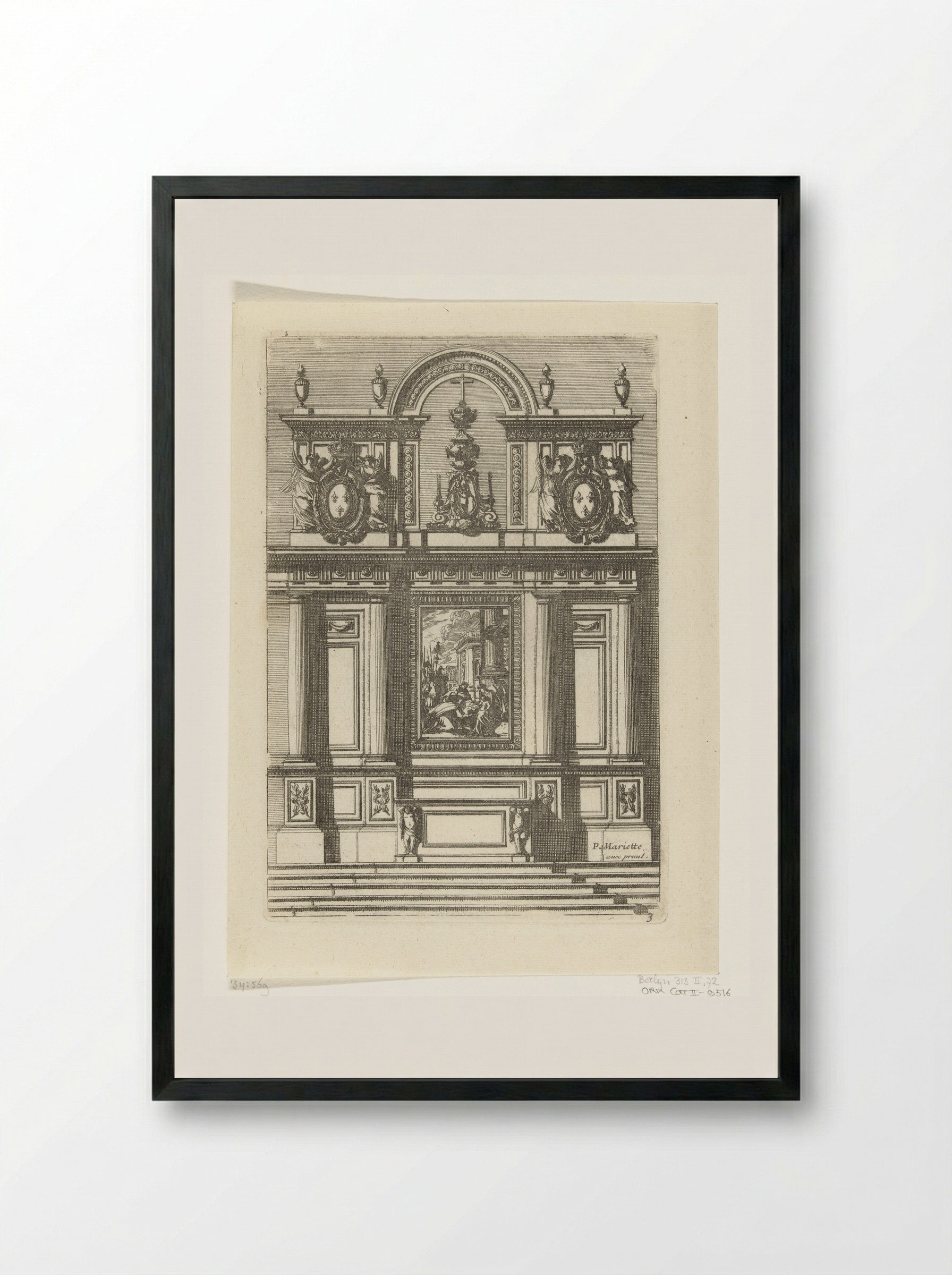Tabernacle with Adoration of the Magi - Jean Lepautre - Framed Print Black