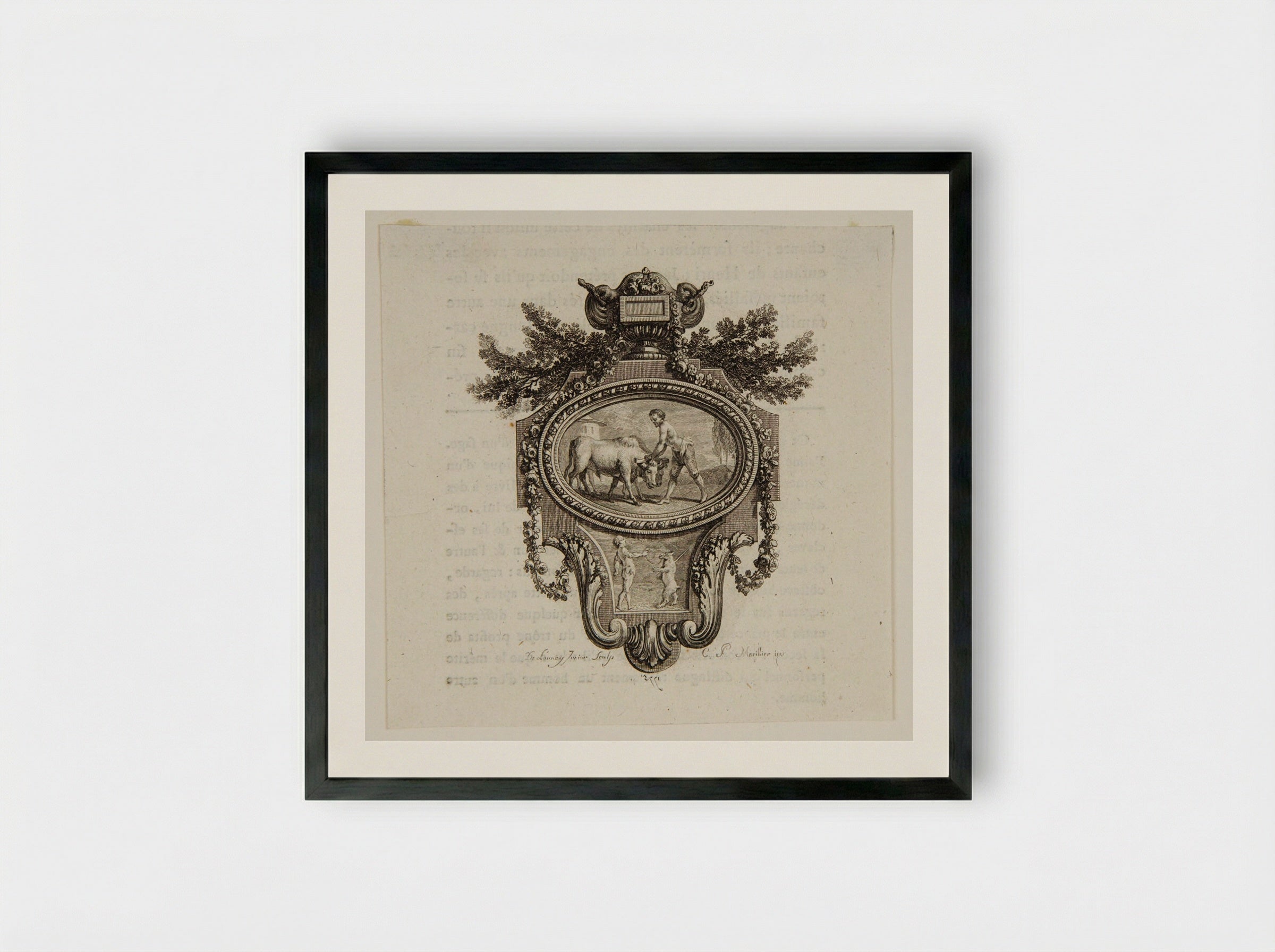 Tailpiece, Man with a Bull - Robert Delaunay - Framed Print Black