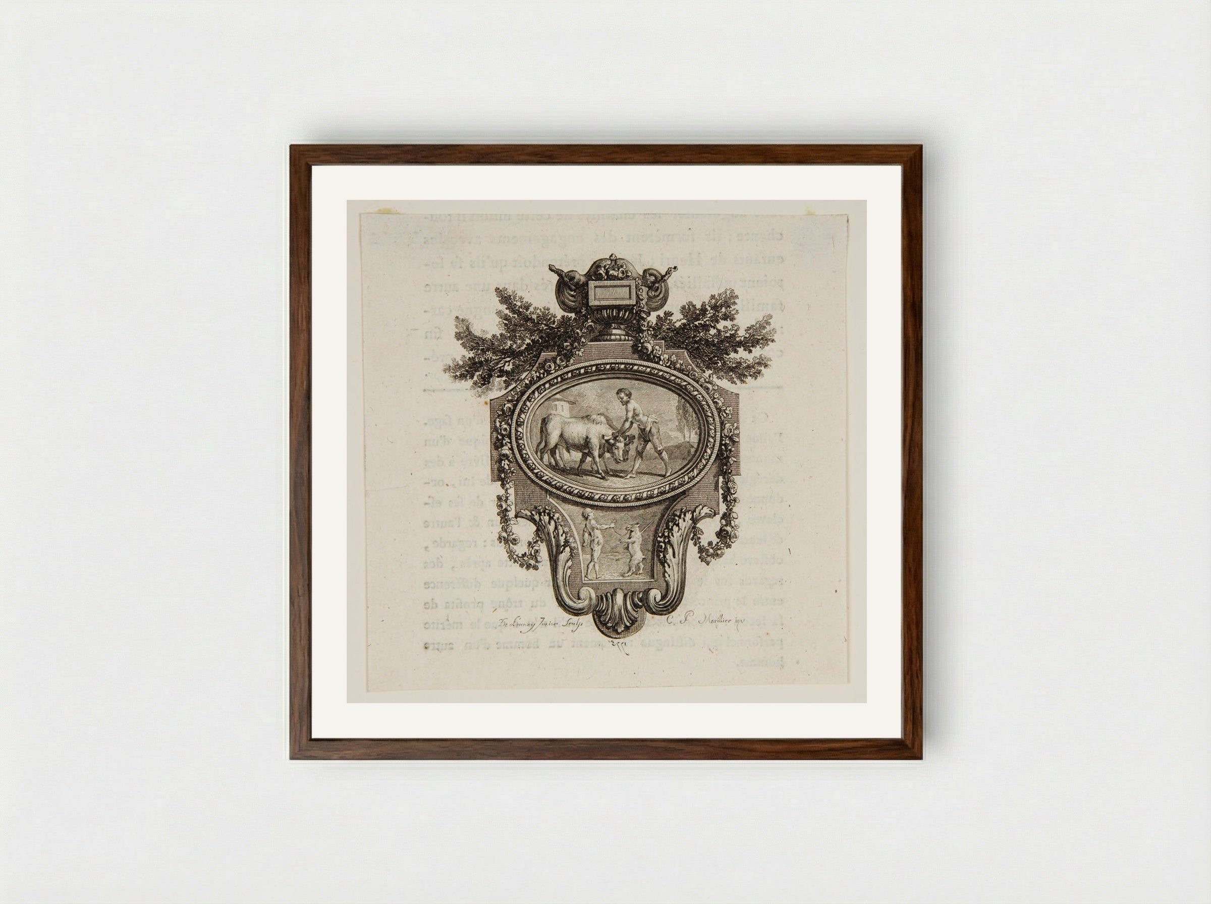 Tailpiece, Man with a Bull - Robert Delaunay - Framed Print Dark Wood
