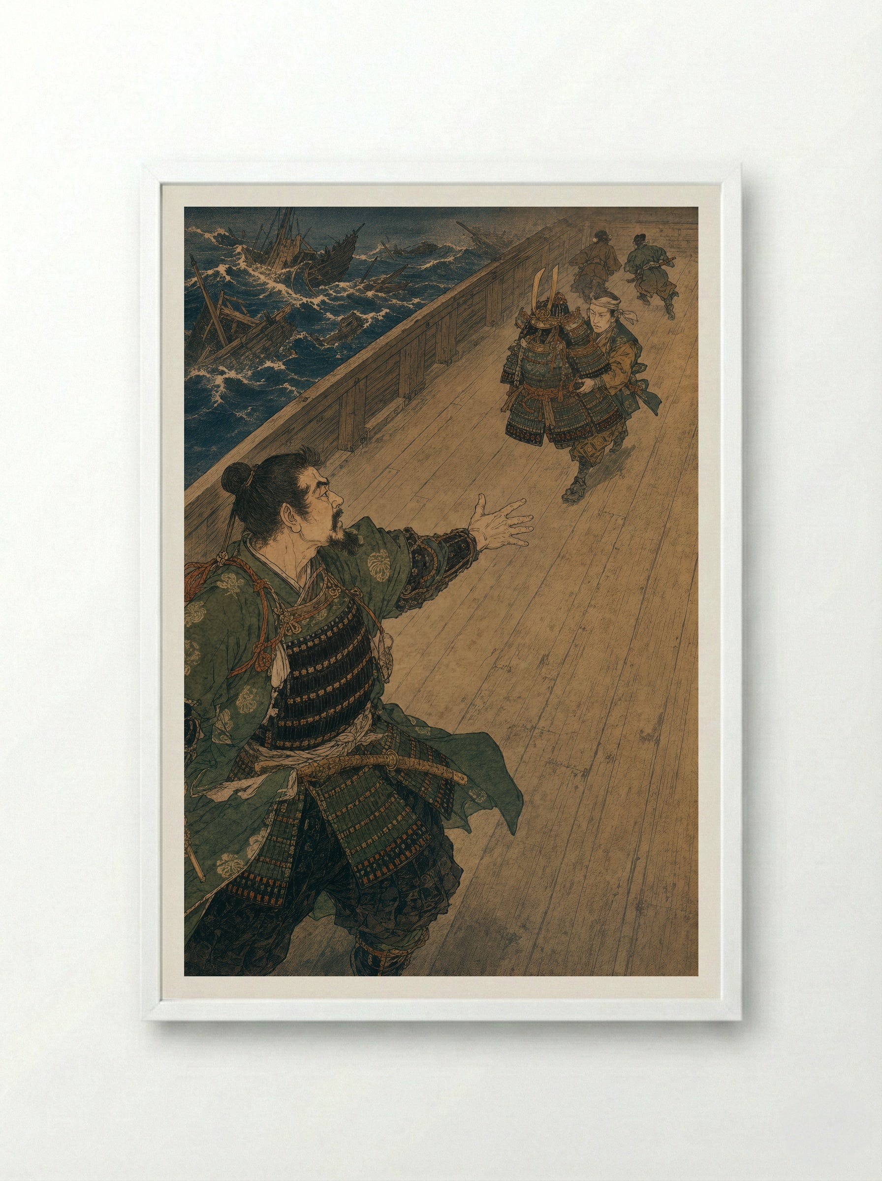 Taira no Tomomori at Dan-no-ura: I Have Seen All There Is to See - Framed Print White