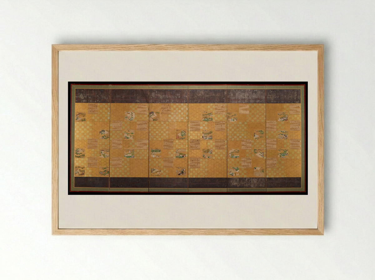 Tale of Genji - Tosa Mitsushige - Framed Print Wood
