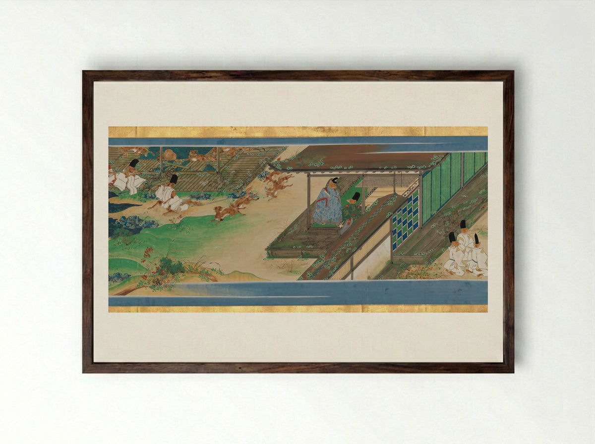 Tale of a Strange Marriage (Konkai Zoshi) - Ukita Ikkei - Framed Print Dark Wood