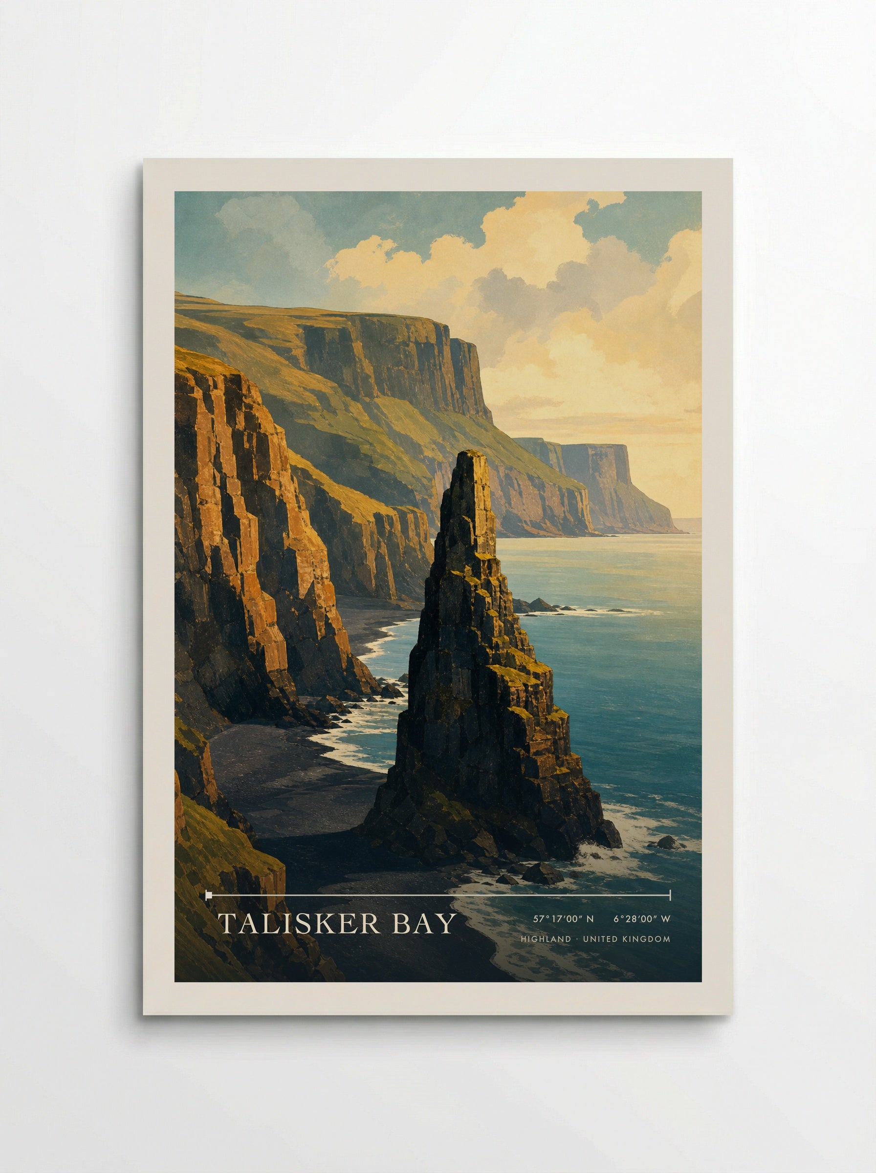 Talisker Bay Highland United Kingdom Travel Poster - Poster
