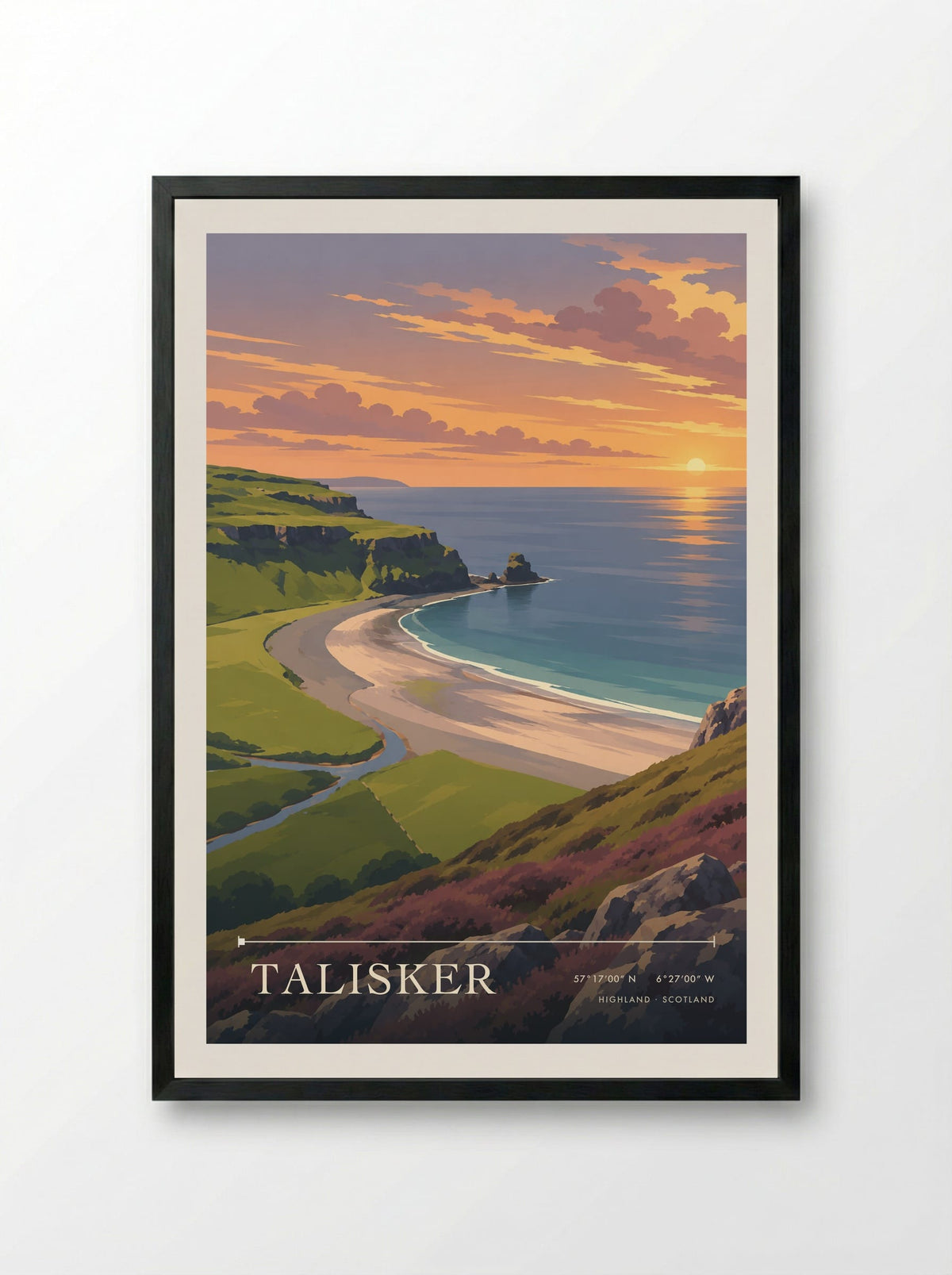 Talisker, Highland | Travel Poster - Framed Print Black