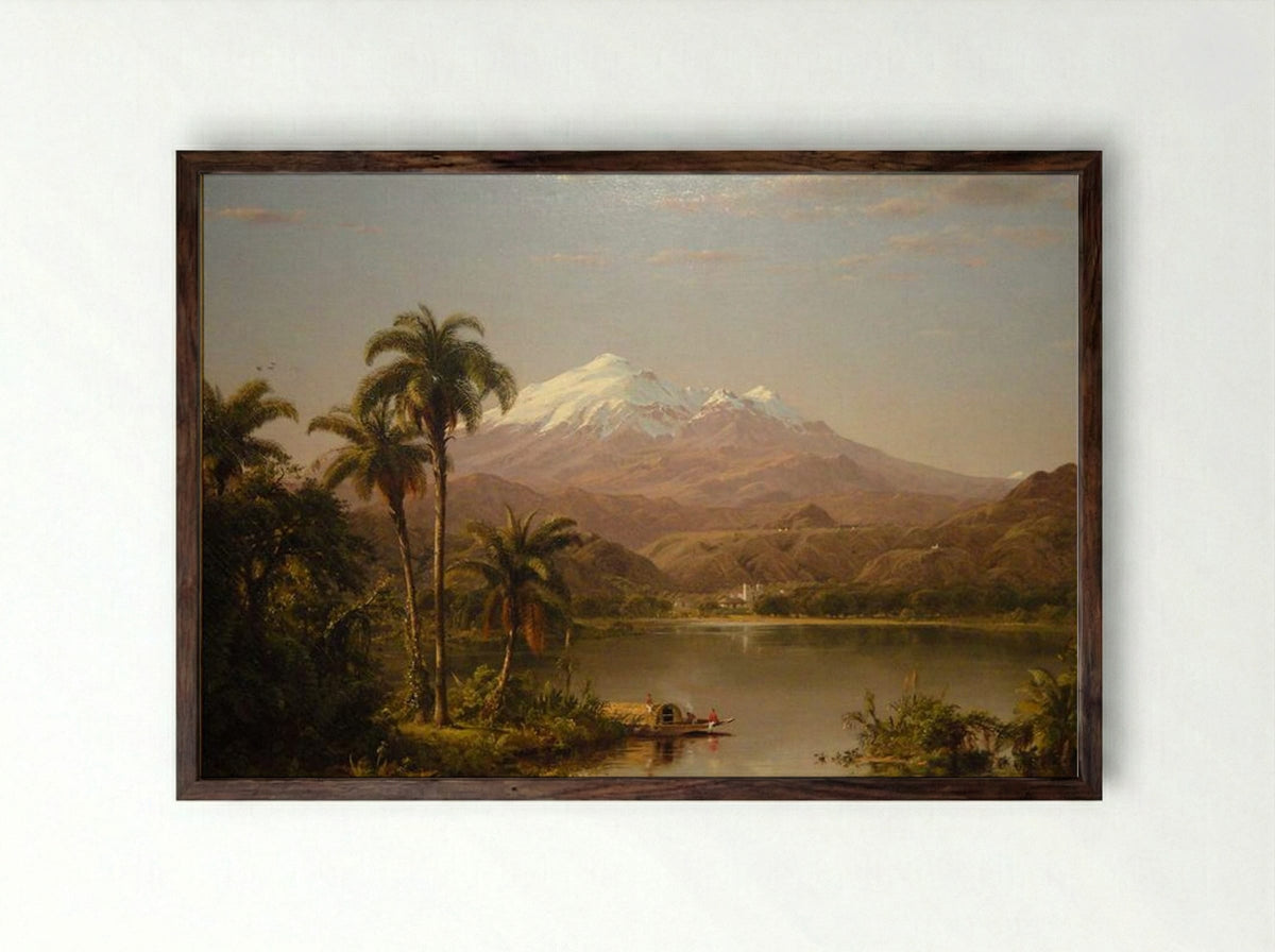 Tamaca Palms - Frederic Edwin Church - Framed Print Dark Wood