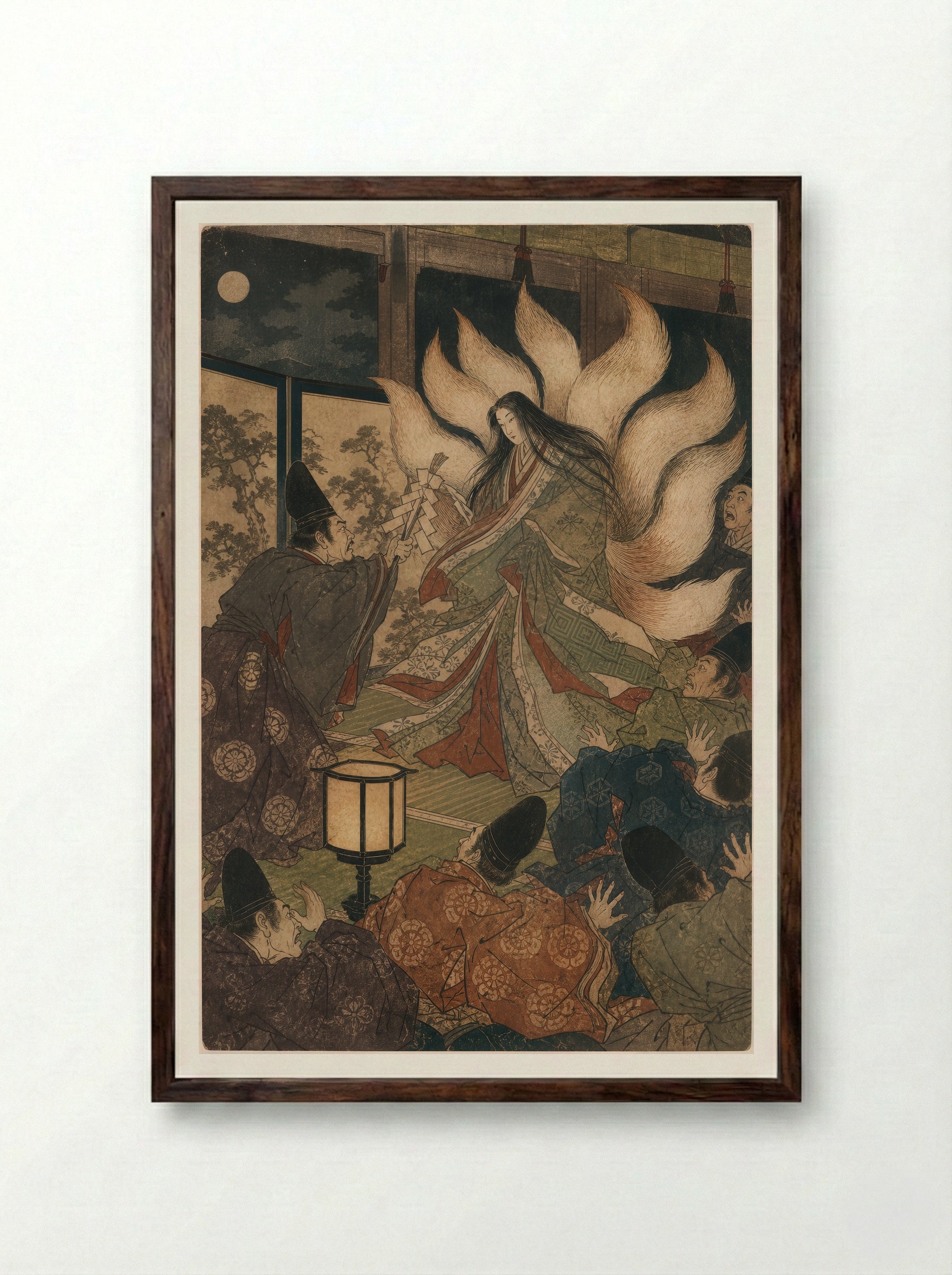 Tamamo-no-Mae and the Killing Stone: The Court Revelation - Framed Print Dark Wood