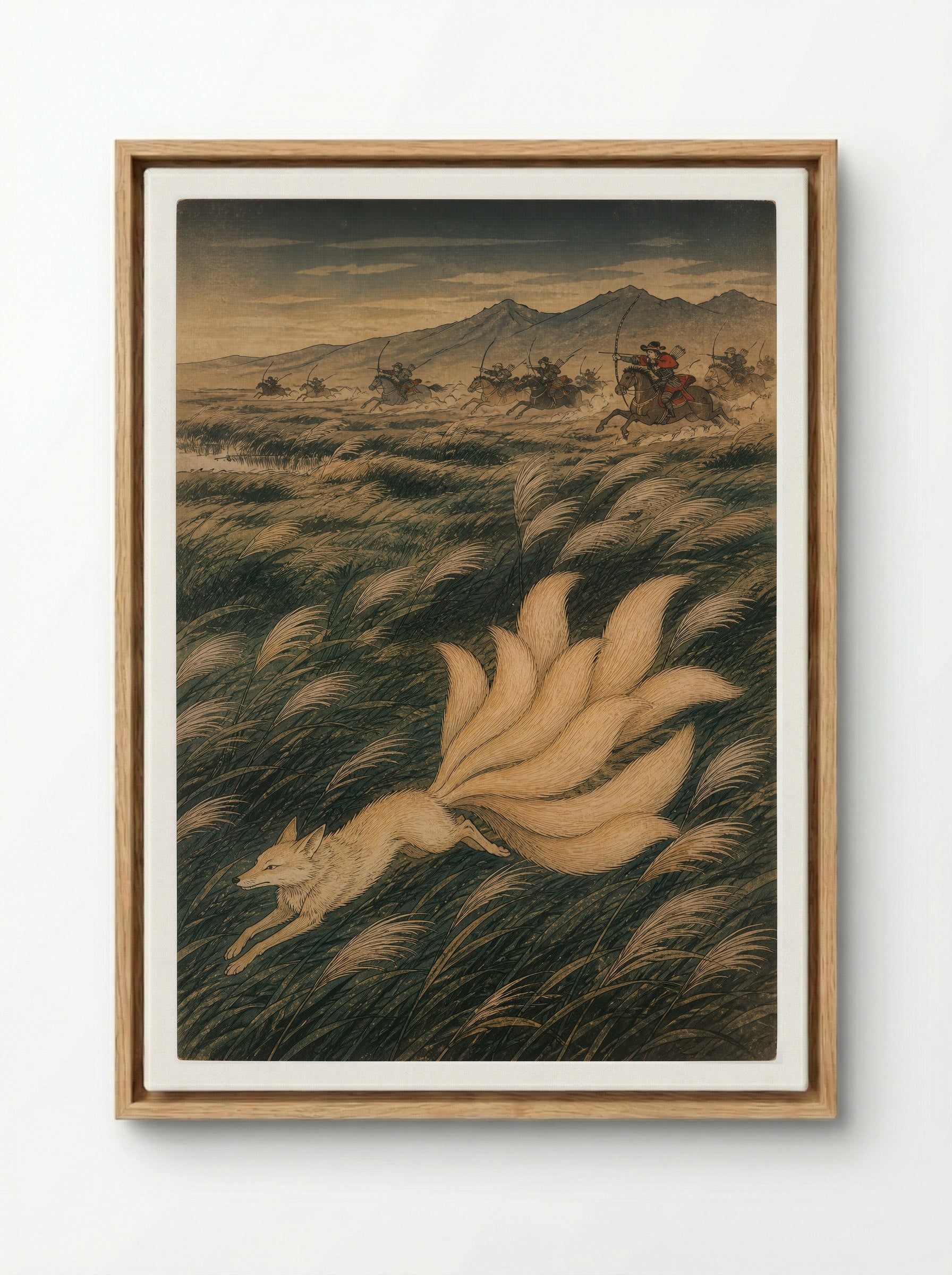 Tamamo-no-Mae and the Killing Stone: The Flight to Nasu - Framed Canvas Wood
