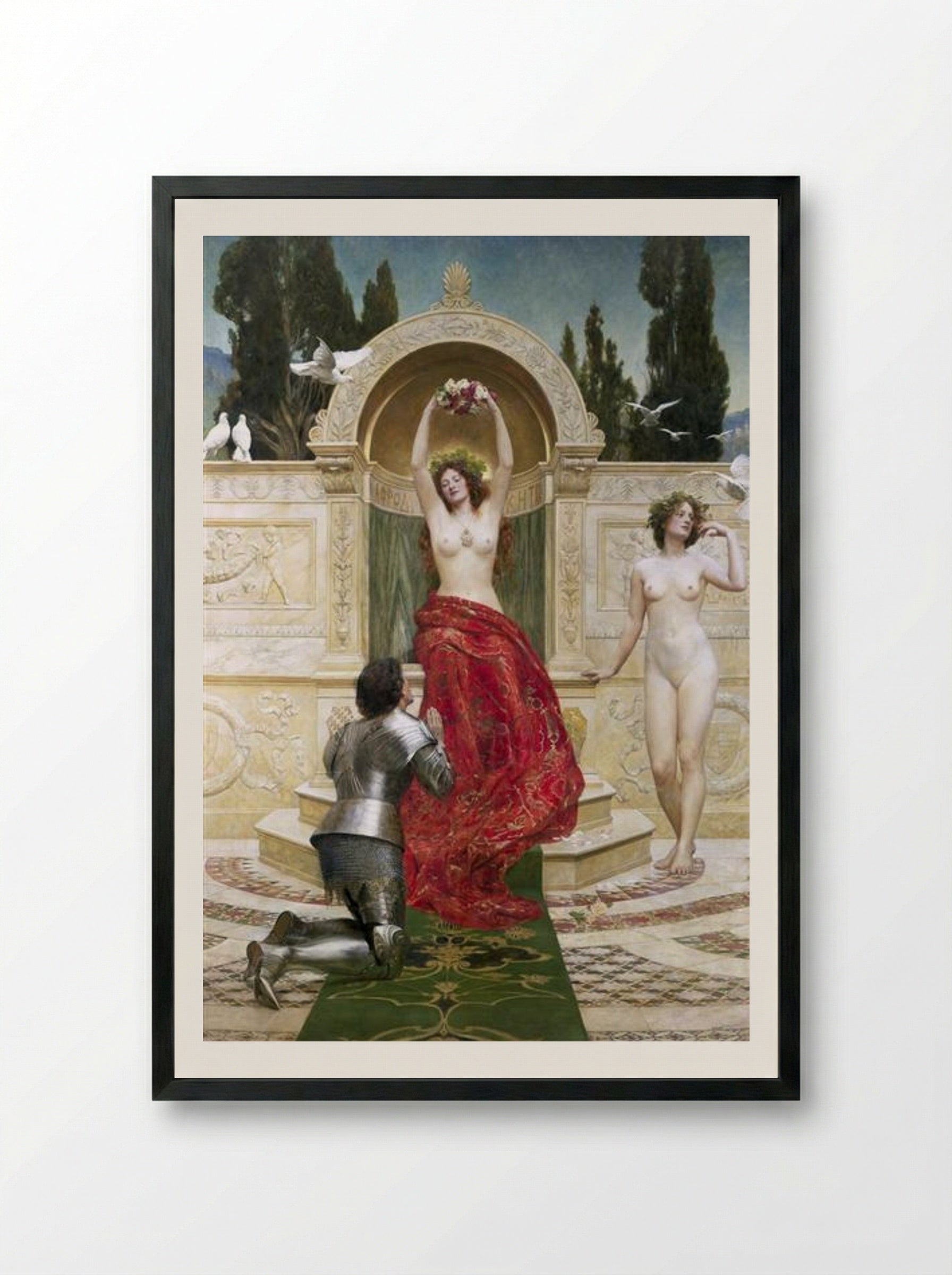 Tannhäuser in the Venusberg - John Collier - Framed Print Black