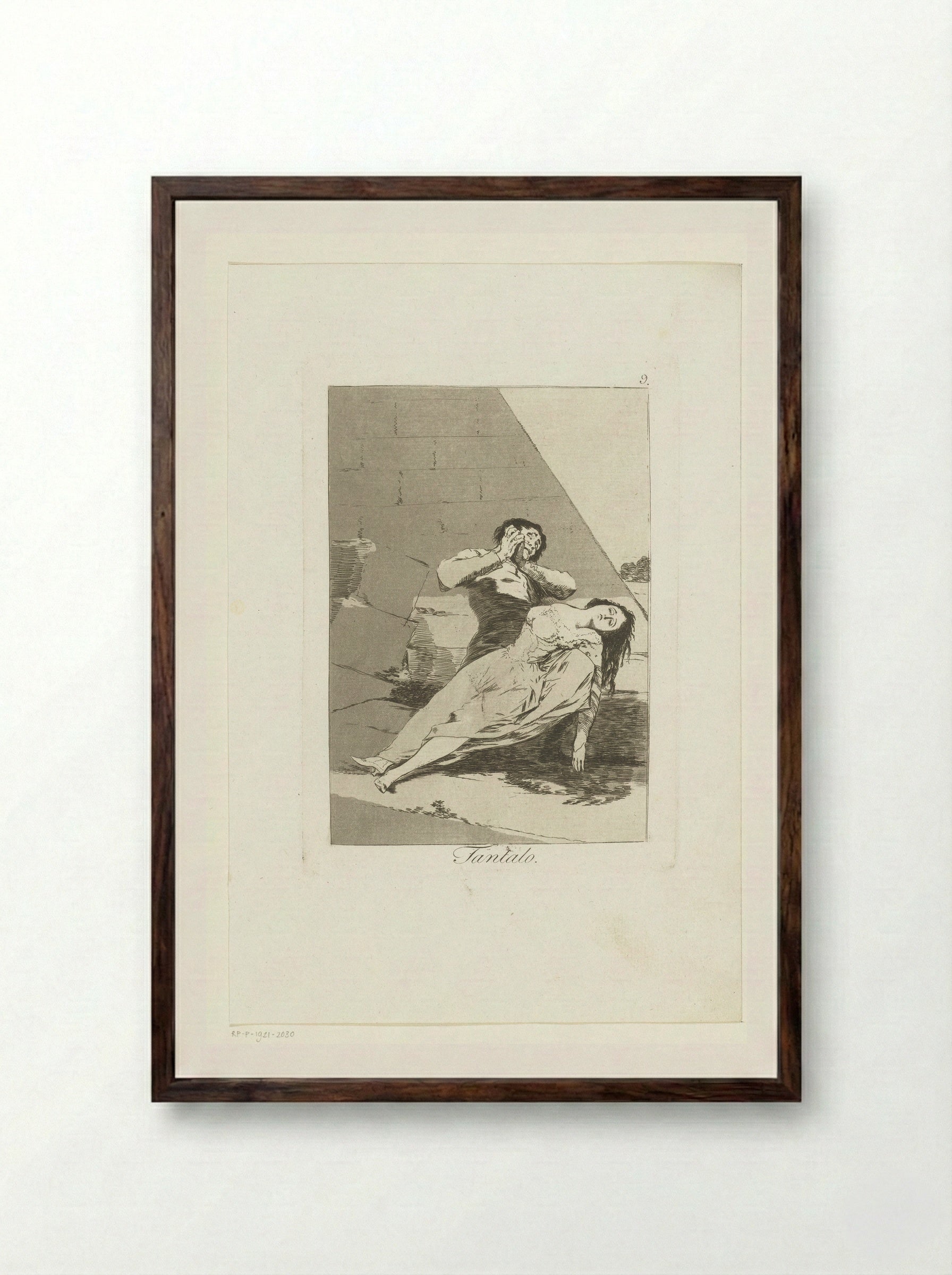 Tantalus - Francisco de Goya - Framed Print Dark Wood