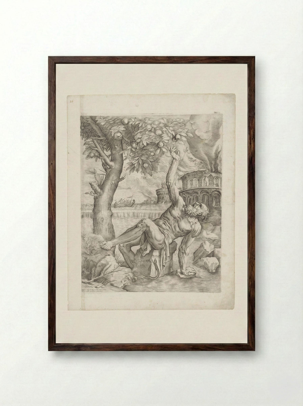 Tantalus - Giulio Sanuto - Framed Print Dark Wood