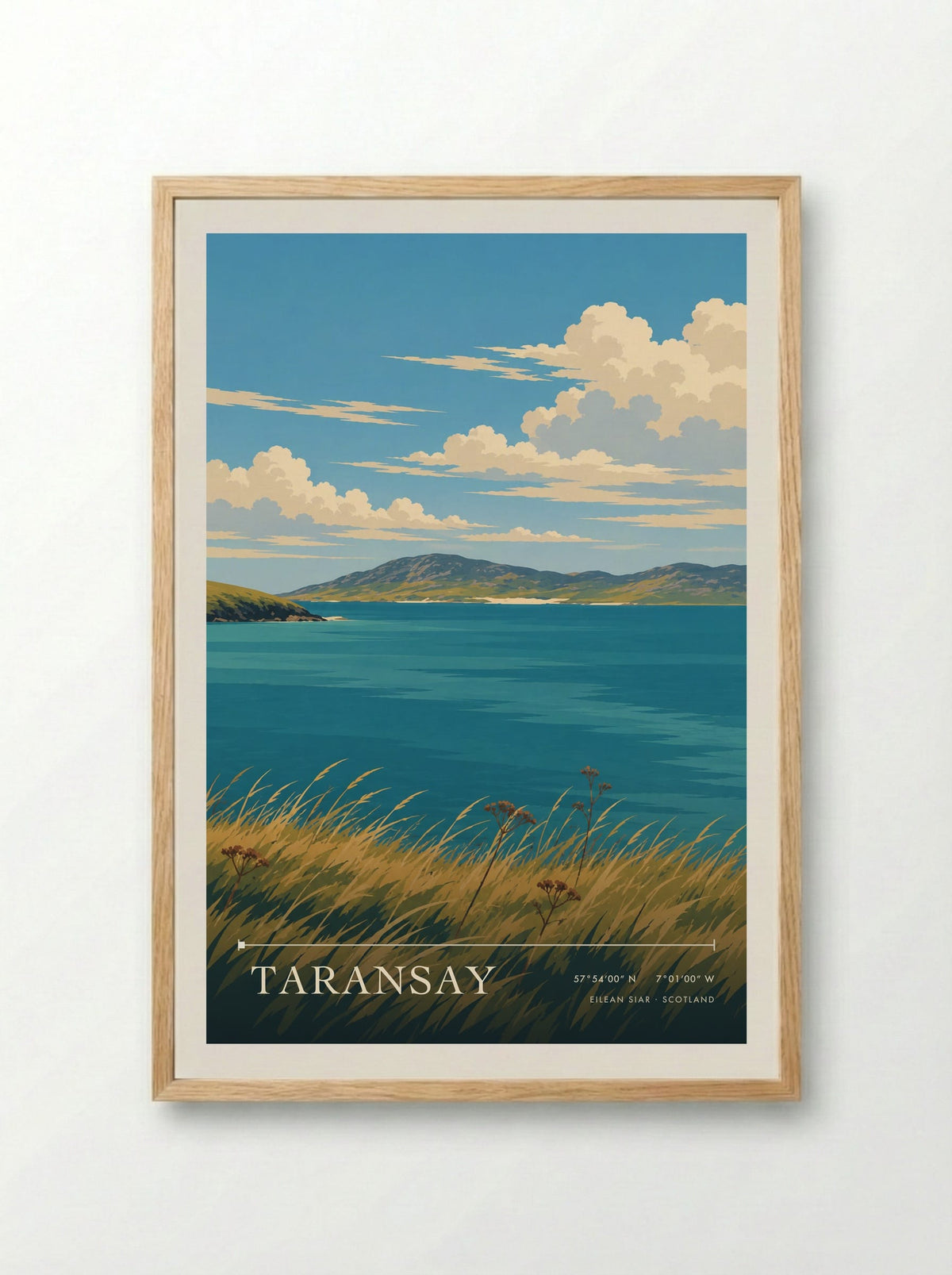 Taransay, Eilean Siar | Travel Poster - Framed Print Wood