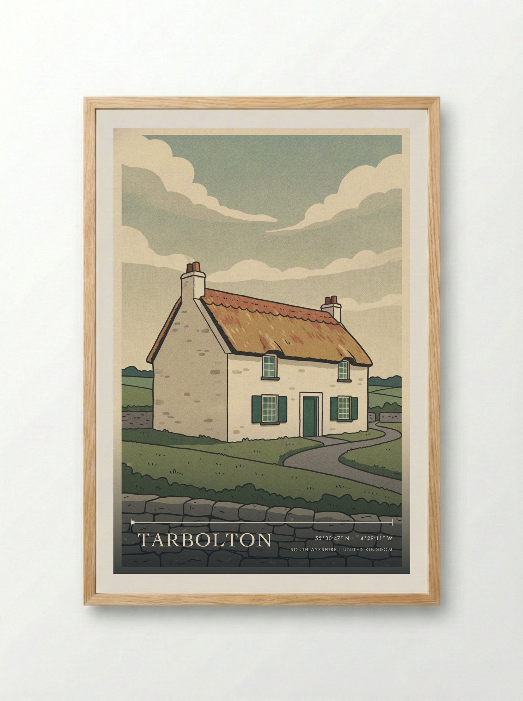 Tarbolton South Ayrshire United Kingdom Travel Poster - Framed Print Wood