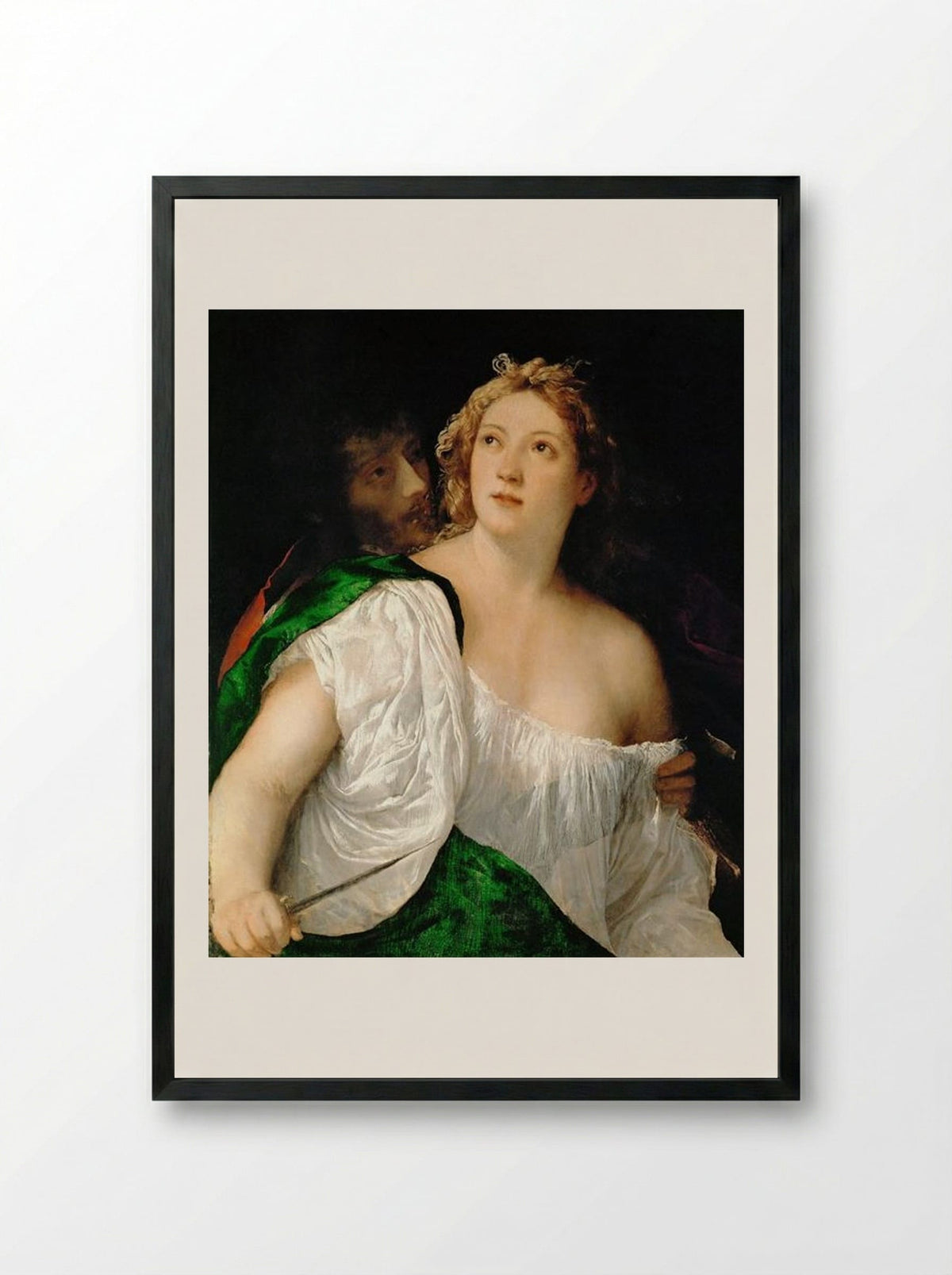 Tarquin and Lucretia - Titian - Framed Print Black