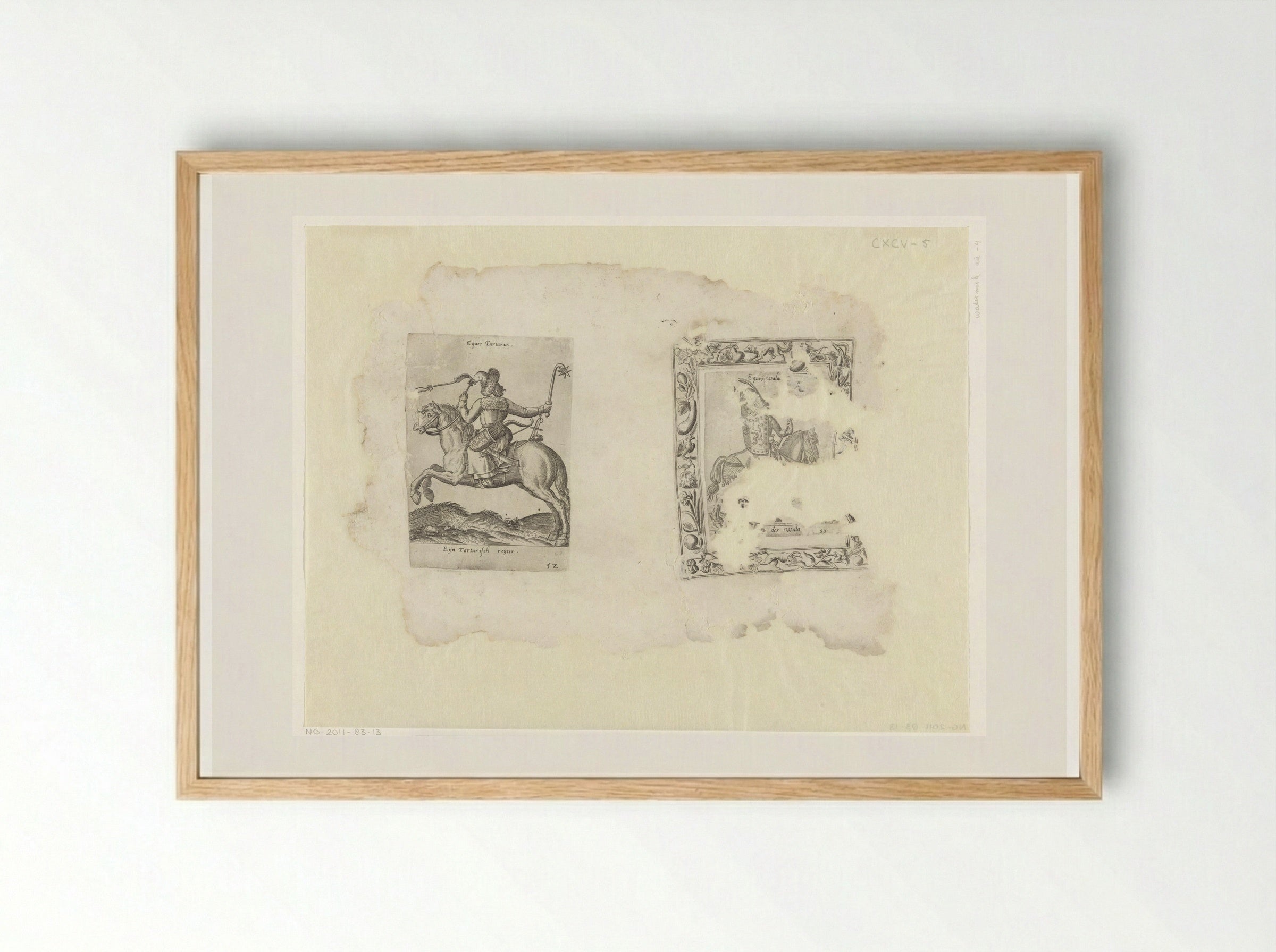 Tartaarse en Walachijnse ruiter - Abraham de Bruyn - Framed Print Wood
