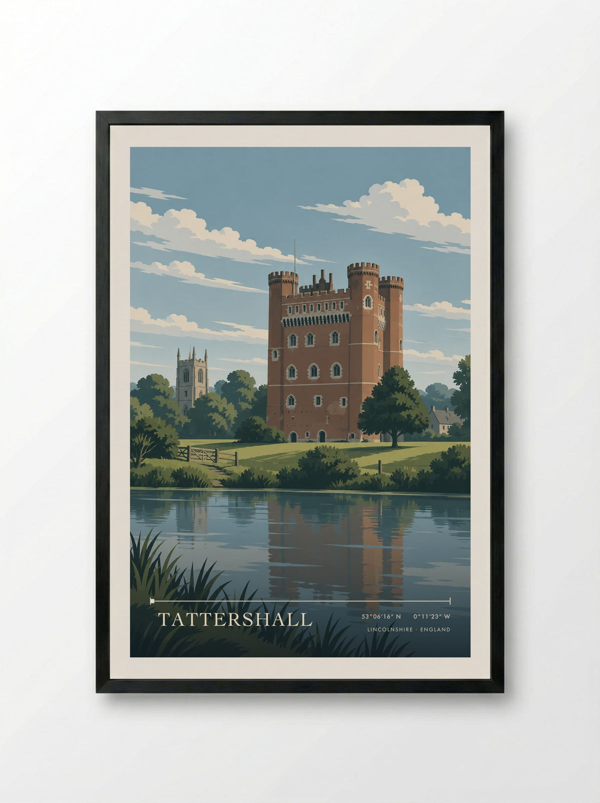 Tattershall, Lincolnshire | Travel Poster - Framed Print Black