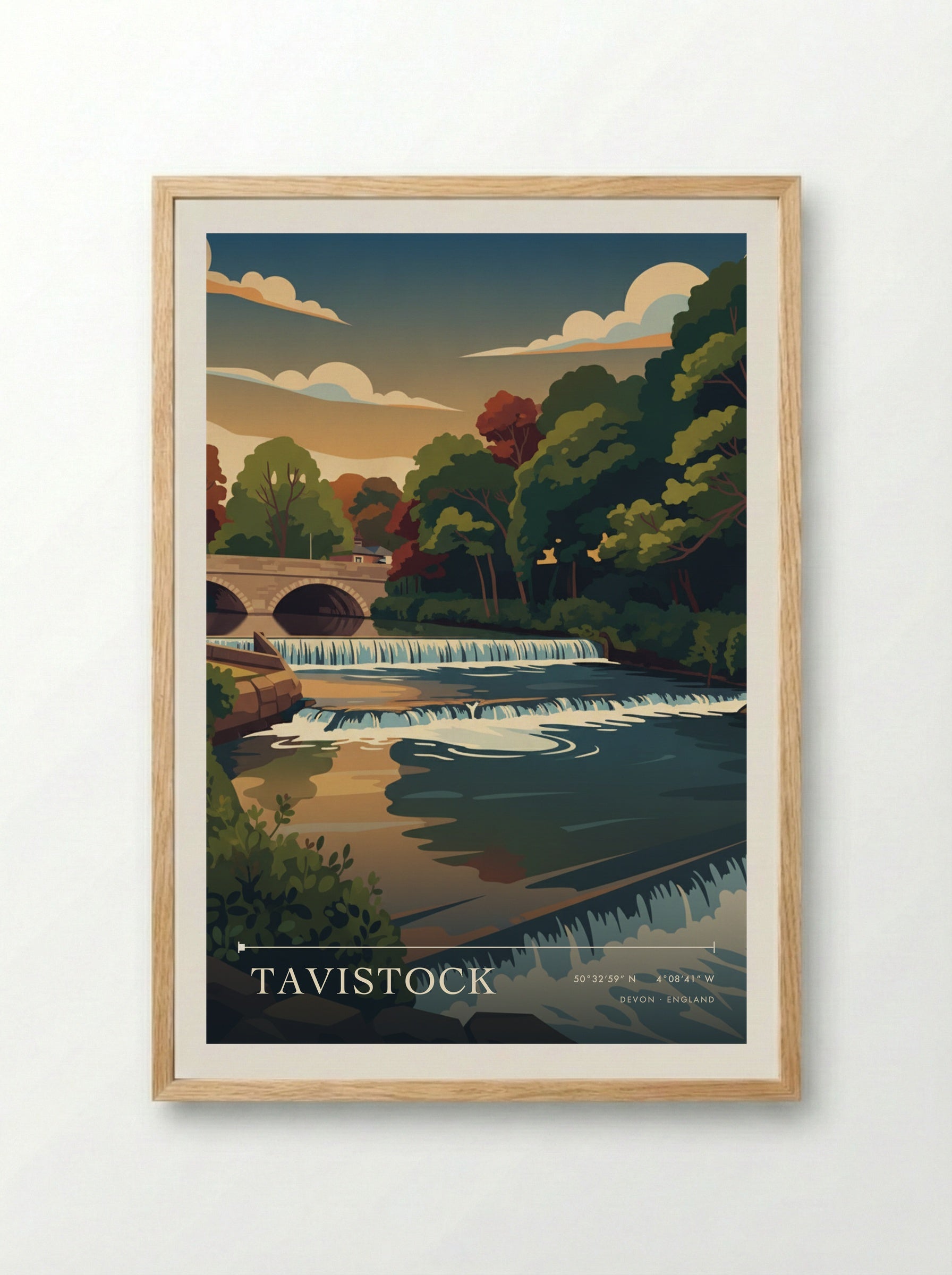 Tavistock Devon England Travel Poster - Framed Print Wood
