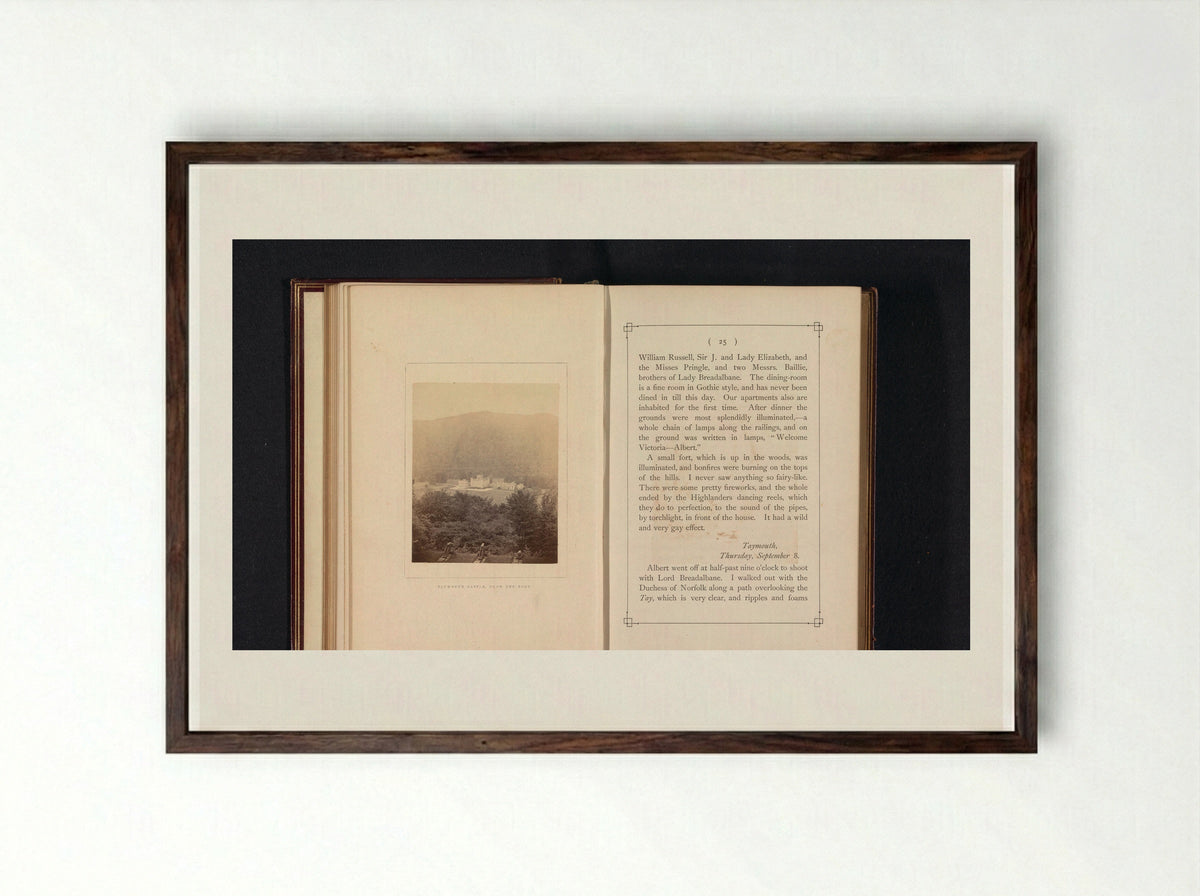Taymouth Castle, from the Fort - George Washington Wilson - Framed Print Dark Wood