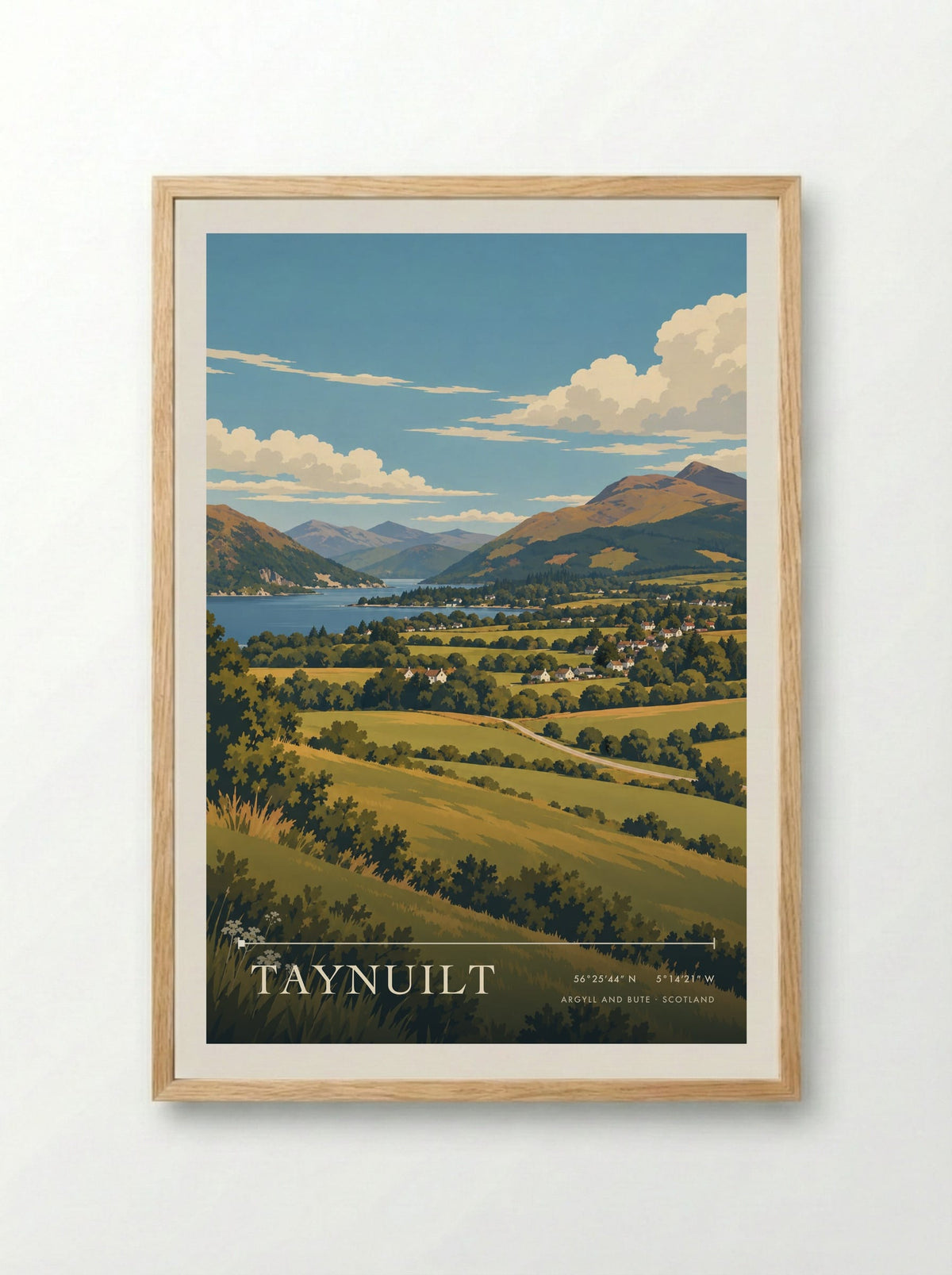 Taynuilt, Argyll and Bute | Travel Poster - Framed Print Wood