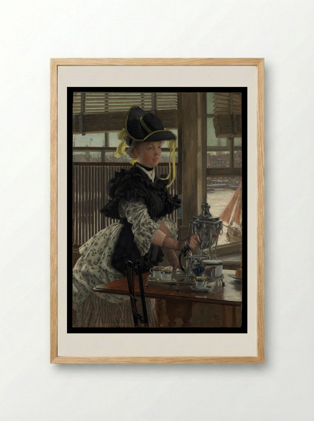 Tea - James Tissot - Framed Print Wood