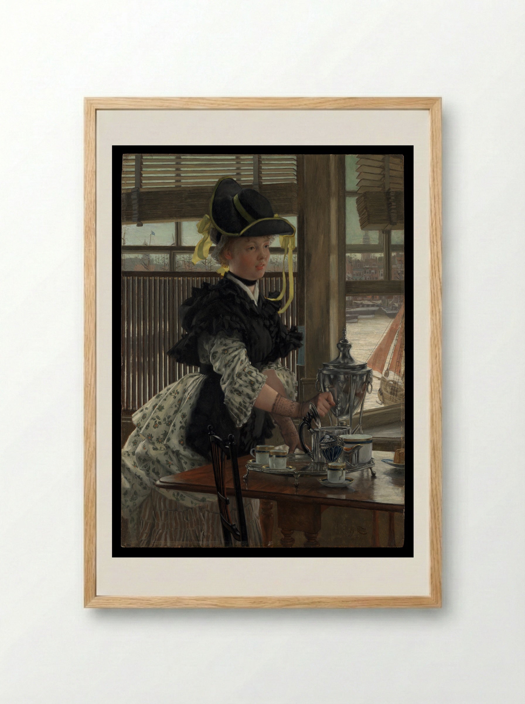 Tea - James Tissot - Framed Print Wood