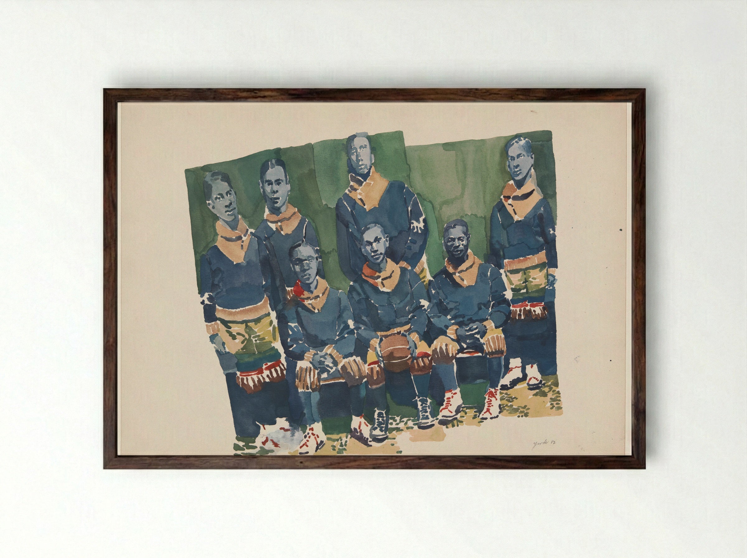 Team - Richard Foster Yarde - Framed Print Dark Wood