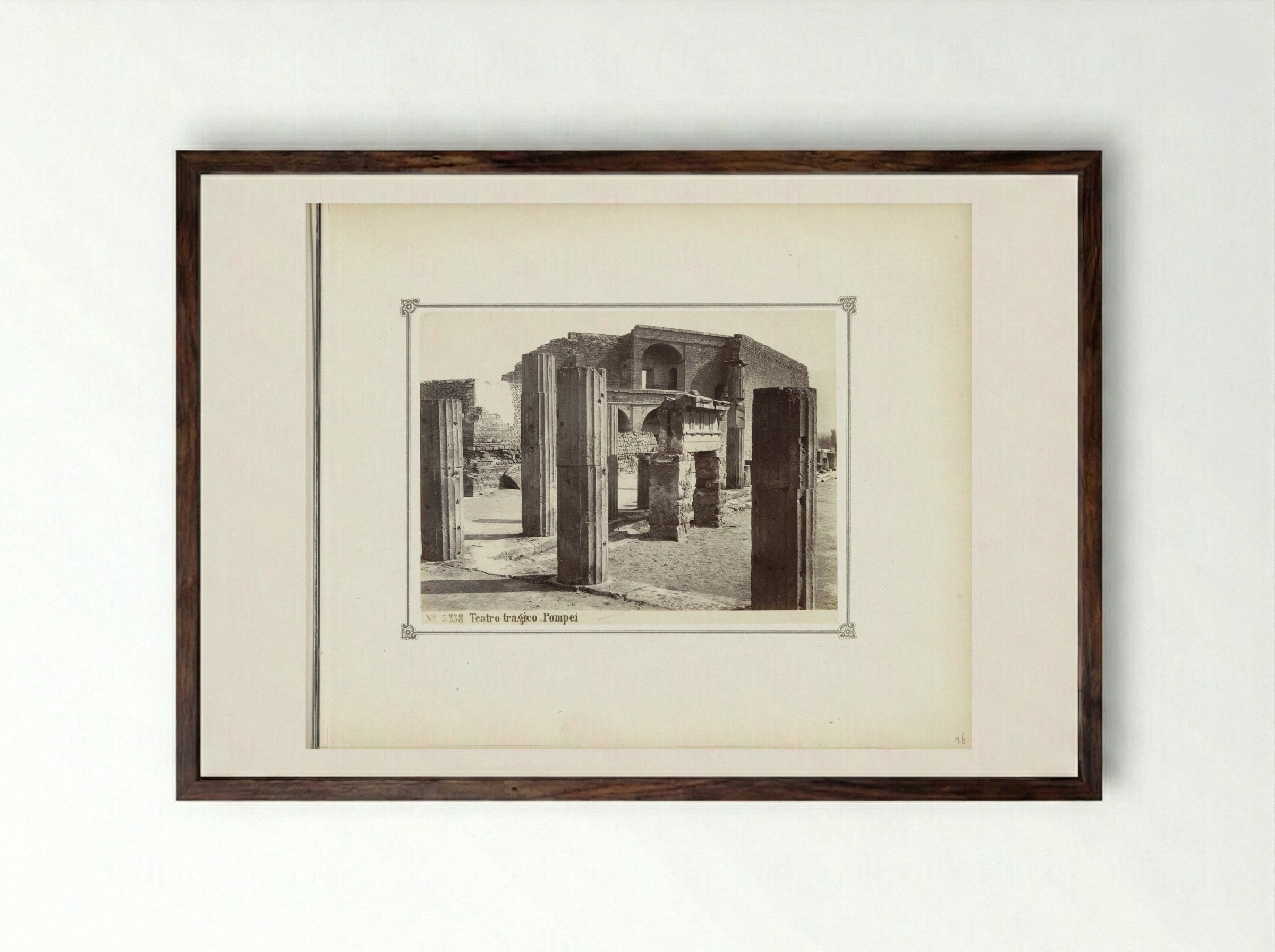 Teatro tragico, Pompei - Giorgio Sommer - Framed Print Dark Wood