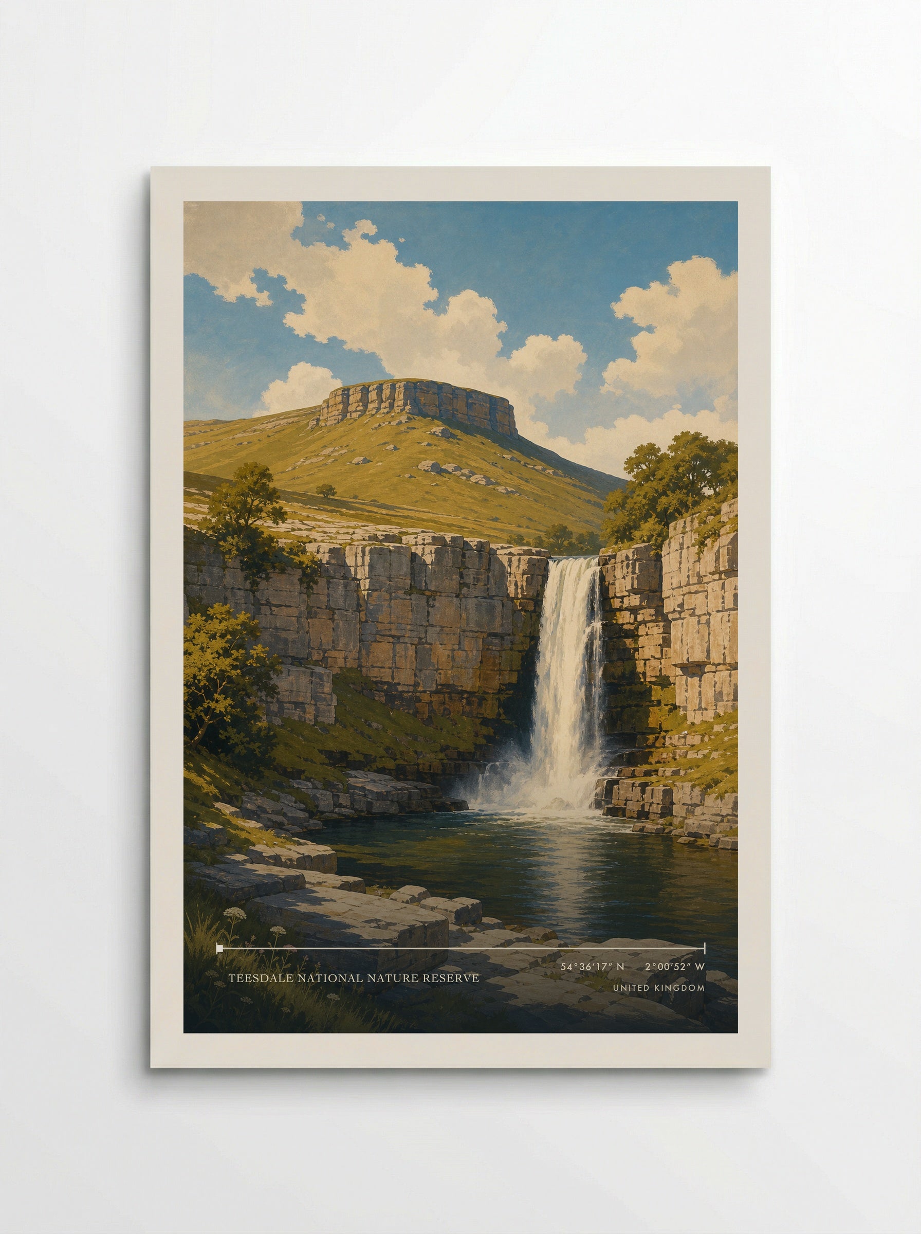 Teesdale National Nature Reserve United Kingdom Travel Poster - Poster