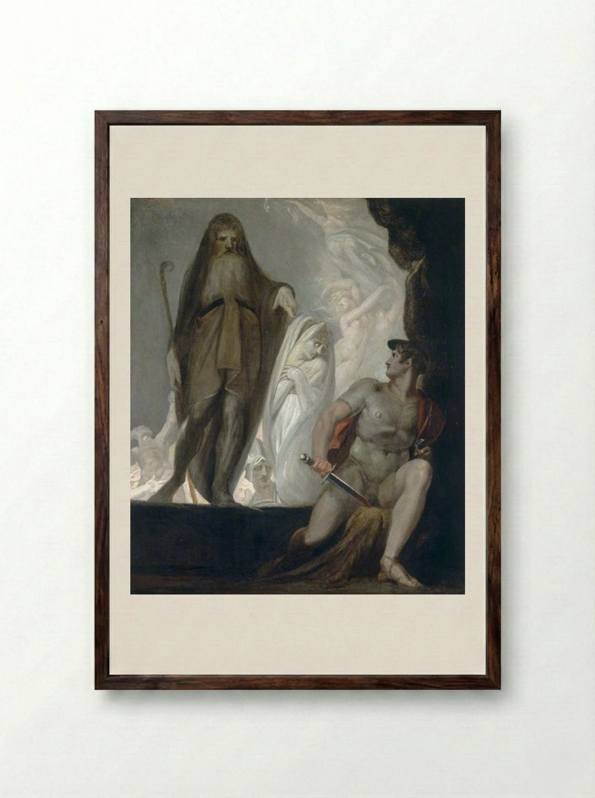 Teiresias Foretells the Future to Odysseus - Henry Fuseli - Framed Print Dark Wood