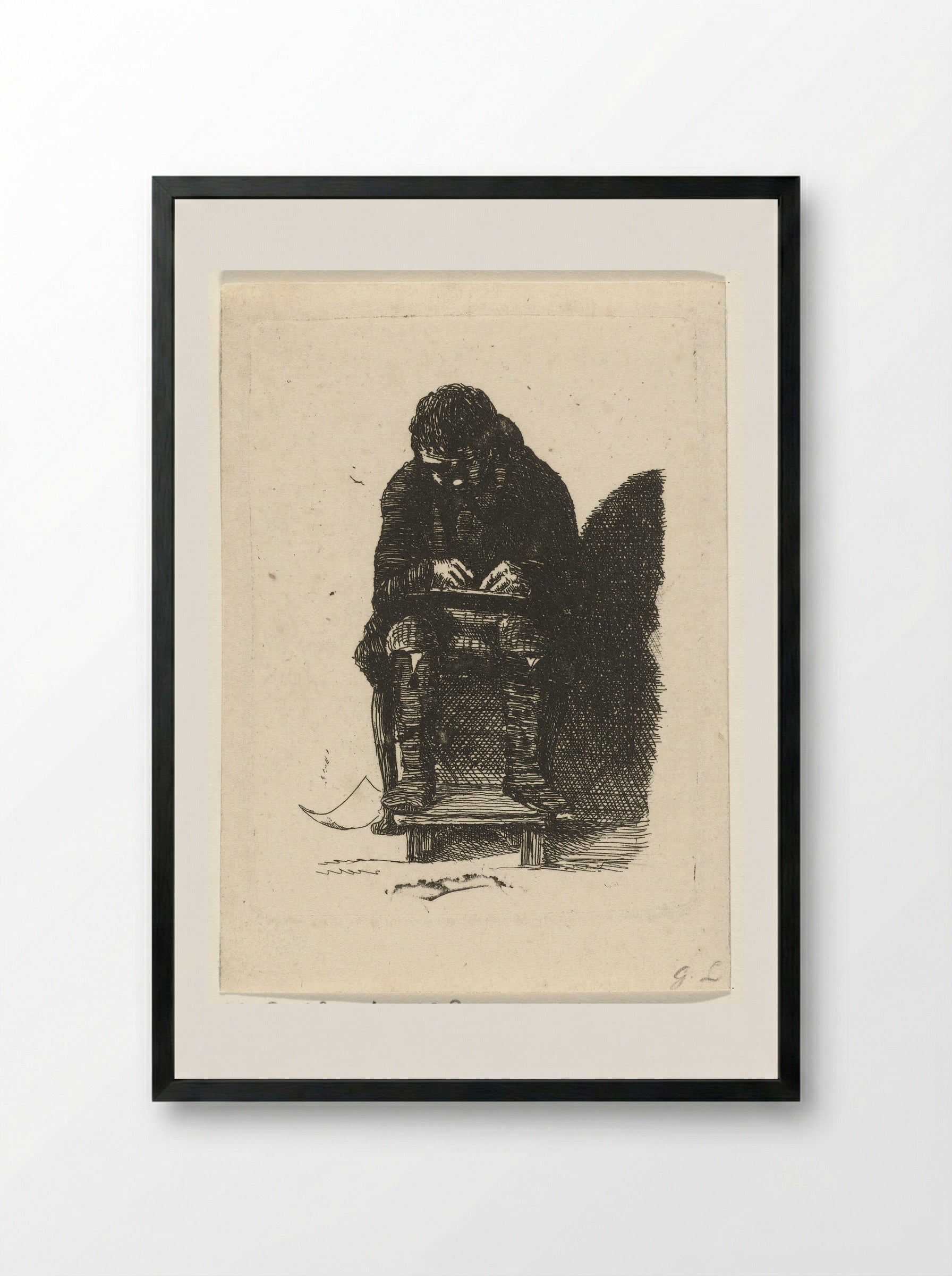 Tekenaar (The Draughtsman) - Gerrit Lamberts - Framed Print Black