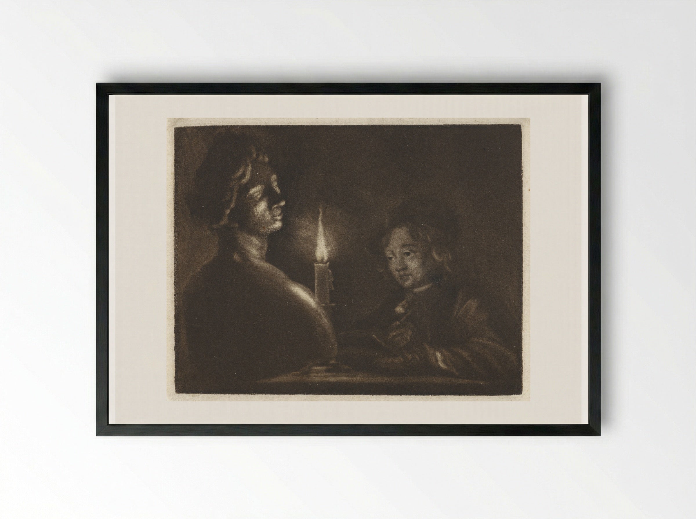 Tekenende jongen - Aert Schouman - Framed Print Black