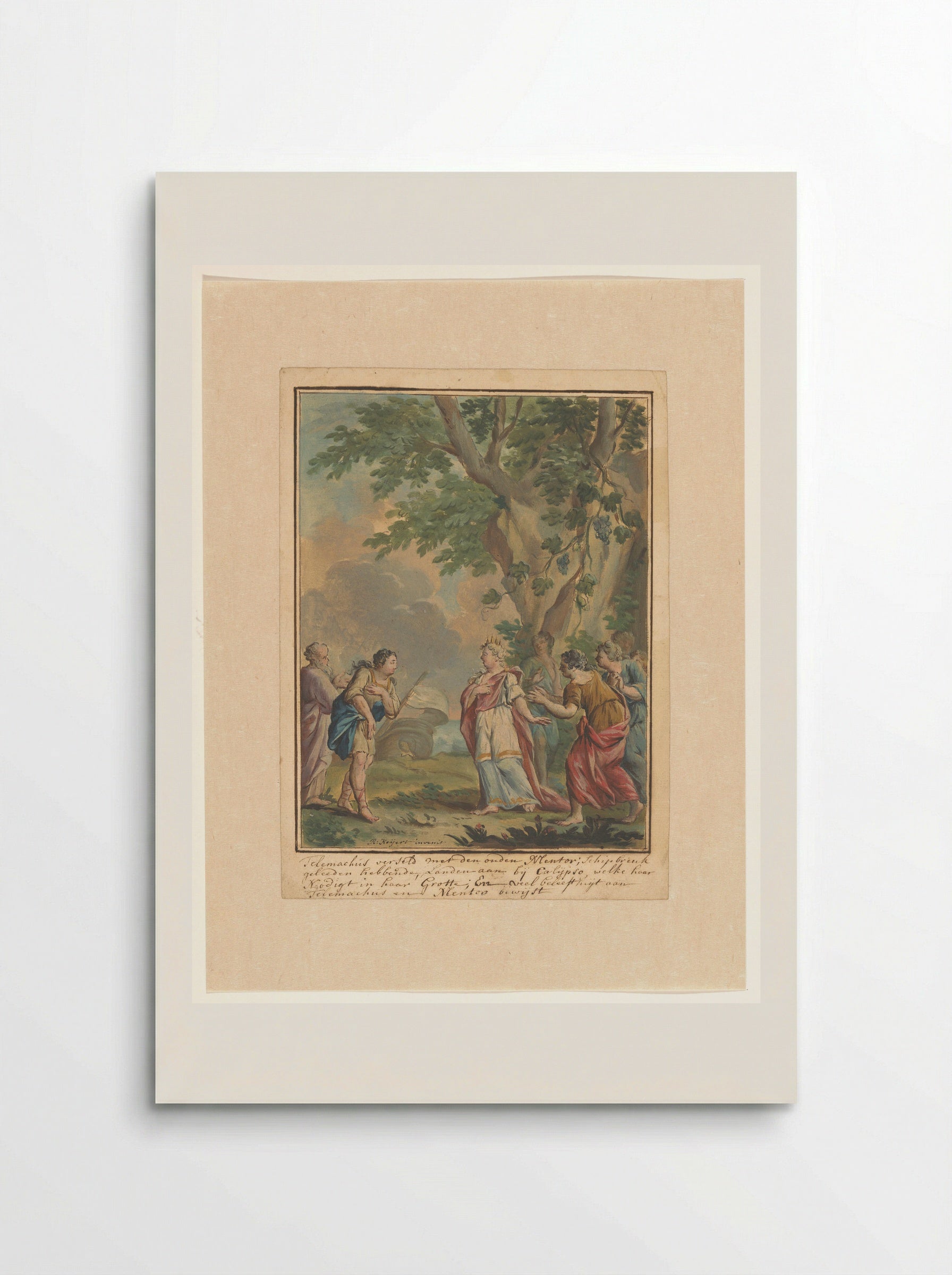 Telemachus and Mentor Arriving at the Grotto of Calypso - Rienk Keyert - Poster