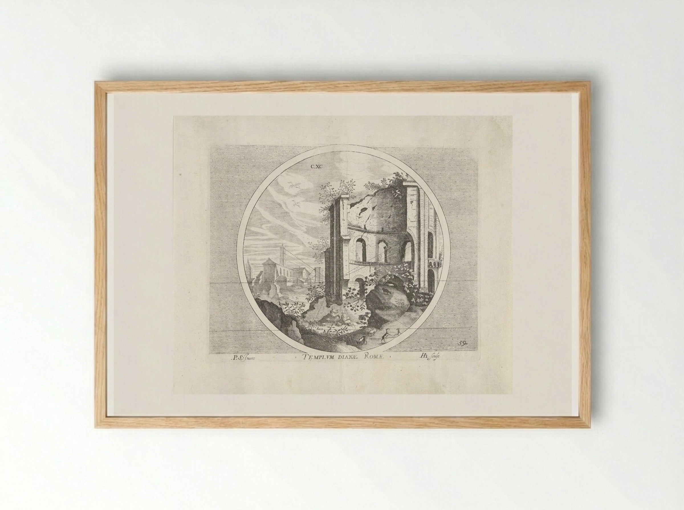Tempel van Diana - Hendrick Hondius (I) - Framed Print Wood