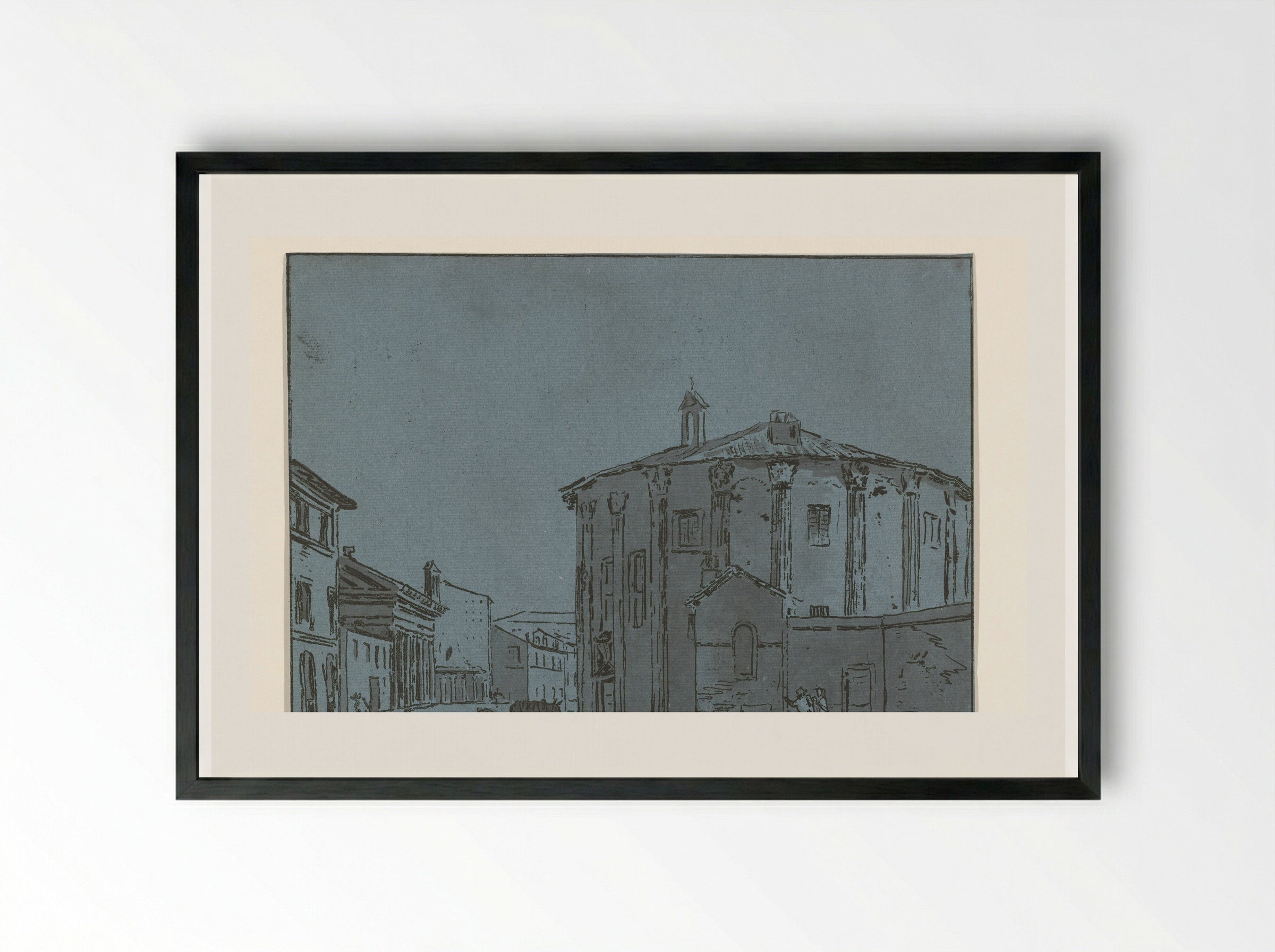 Tempel van Hercules Invictus, Rome - Hermanus Fock - Framed Print Black